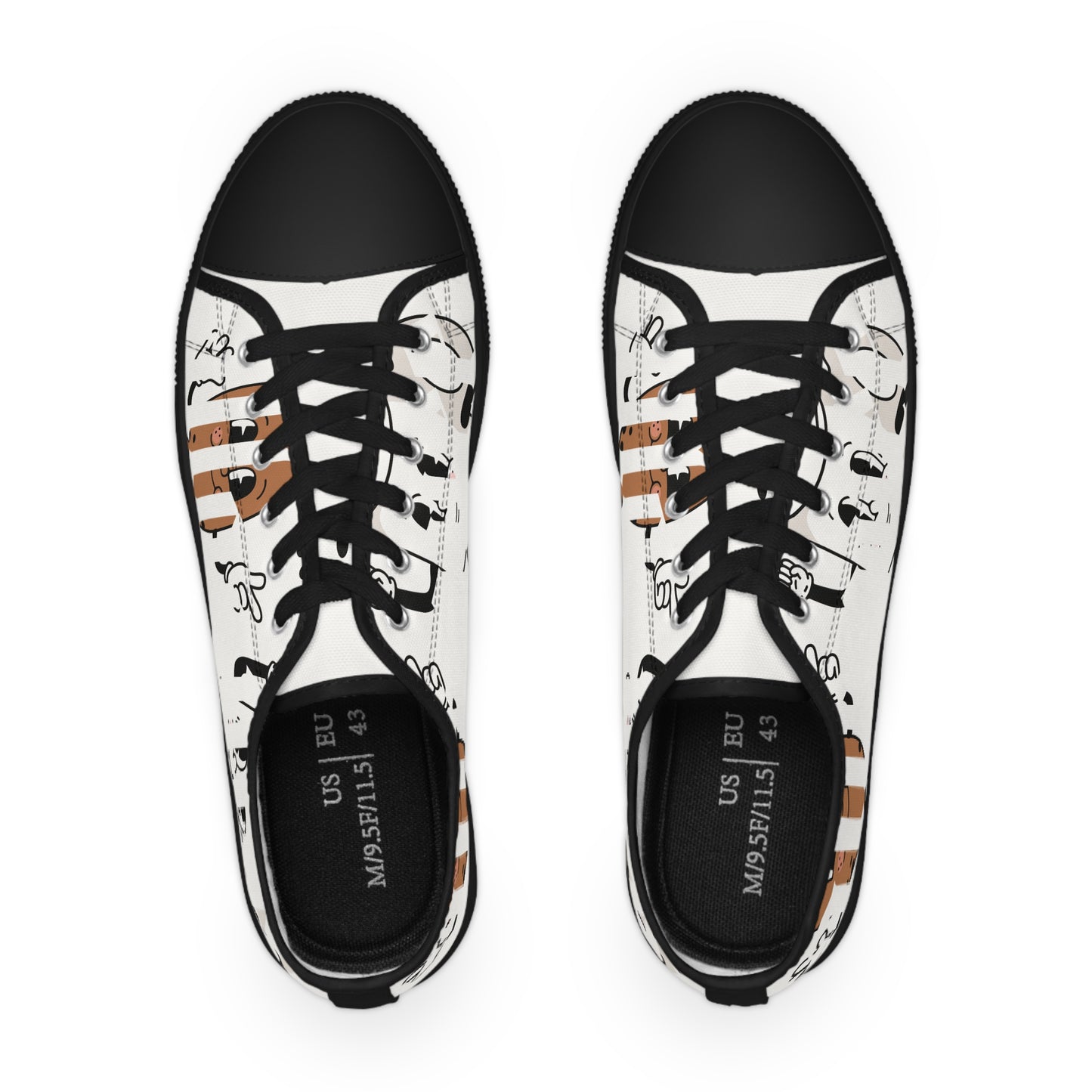 Playful Cartoon Sneakers for Men, Cute Low Top Shoes, Casual Footwear, Unique Gift for Teens, Fun Everyday Sneakers
