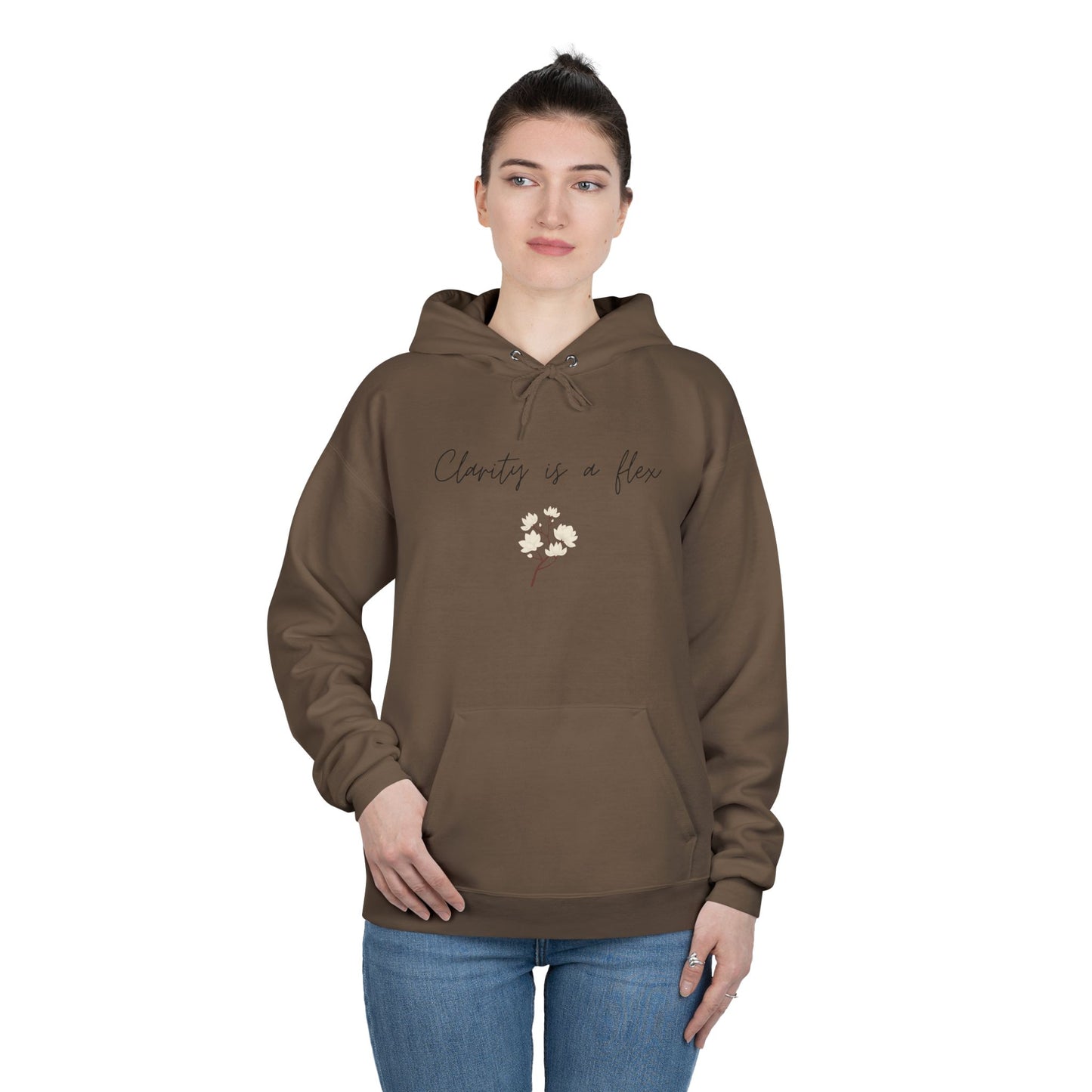 Charity Is a Flower Hoodie — Minimal Floral Charity Quote Pullover
