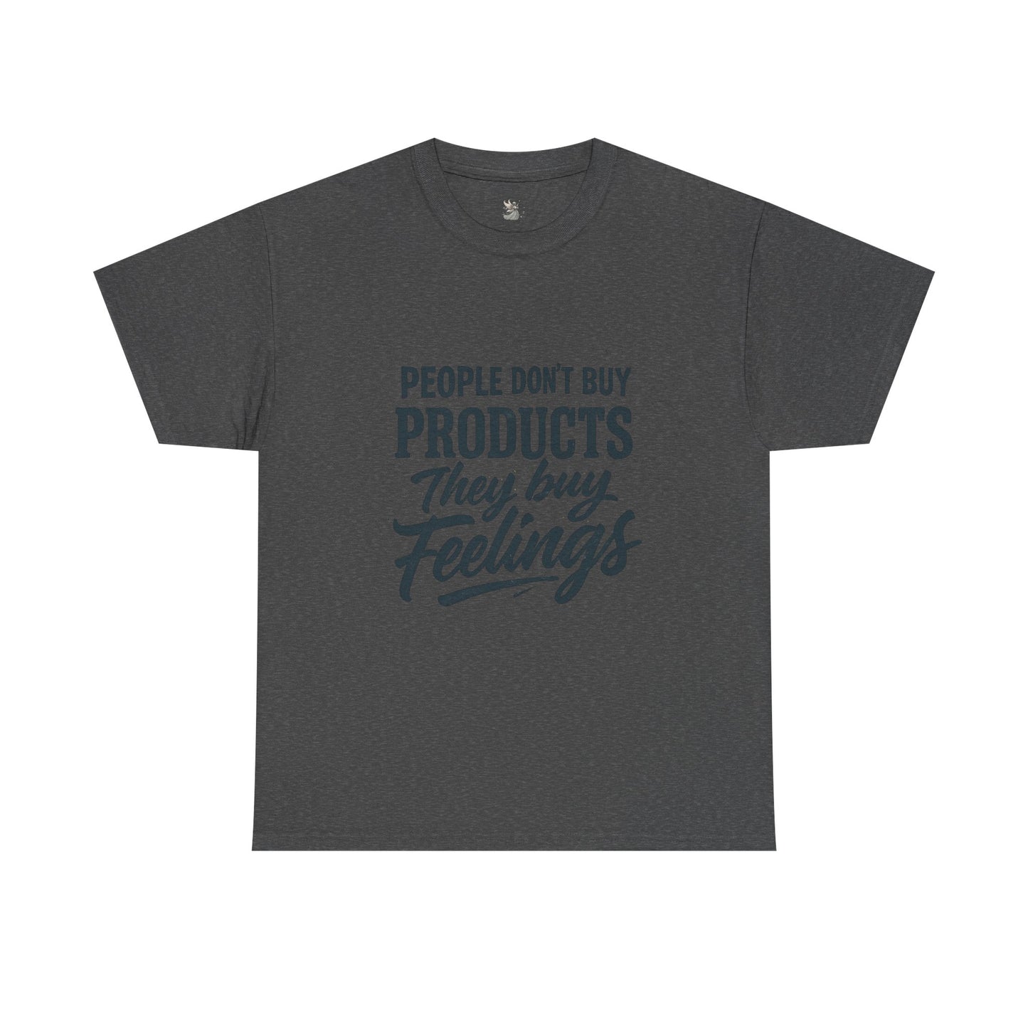Unisex Heavy Cotton Tee: 'People Don't Buy Products, They Buy Feelings' - Casual Fashion, Gift Idea, Everyday Wear, Comfortable Style, [...]