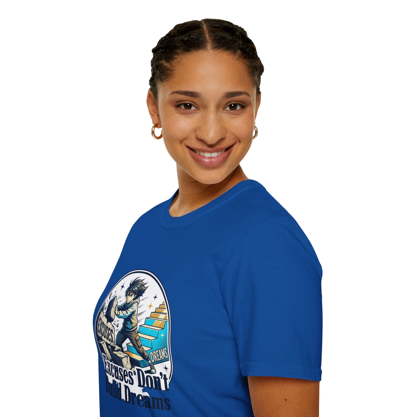 Excuses Don't Build Dreams T-Shirt — Motivational Skateboard Graphic Tee
