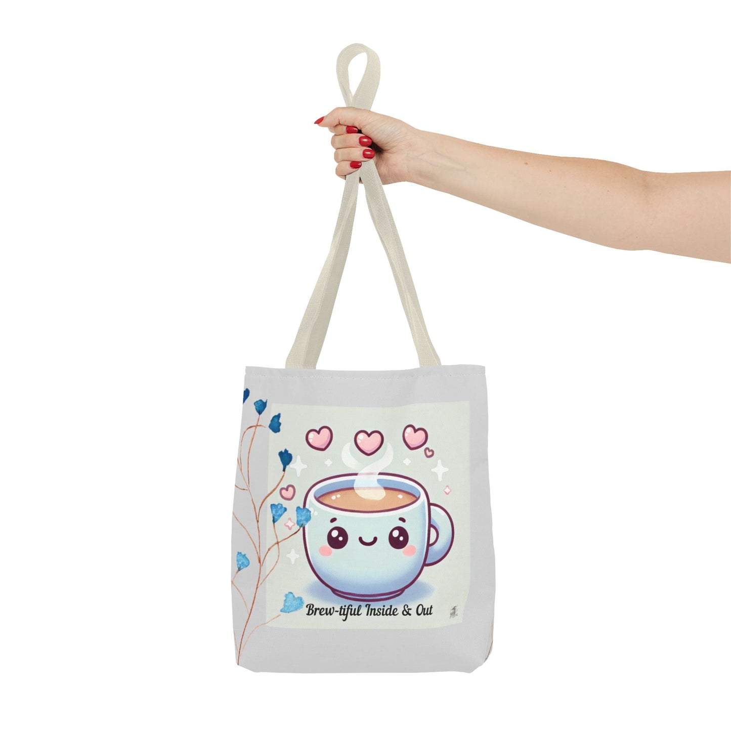 Cute Coffee Tote Bag, AOP Coffee Lover's Gift, Eco-Friendly Shopping Bag, Adorable Canvas Tote for Everyday Use, Heartfelt Design