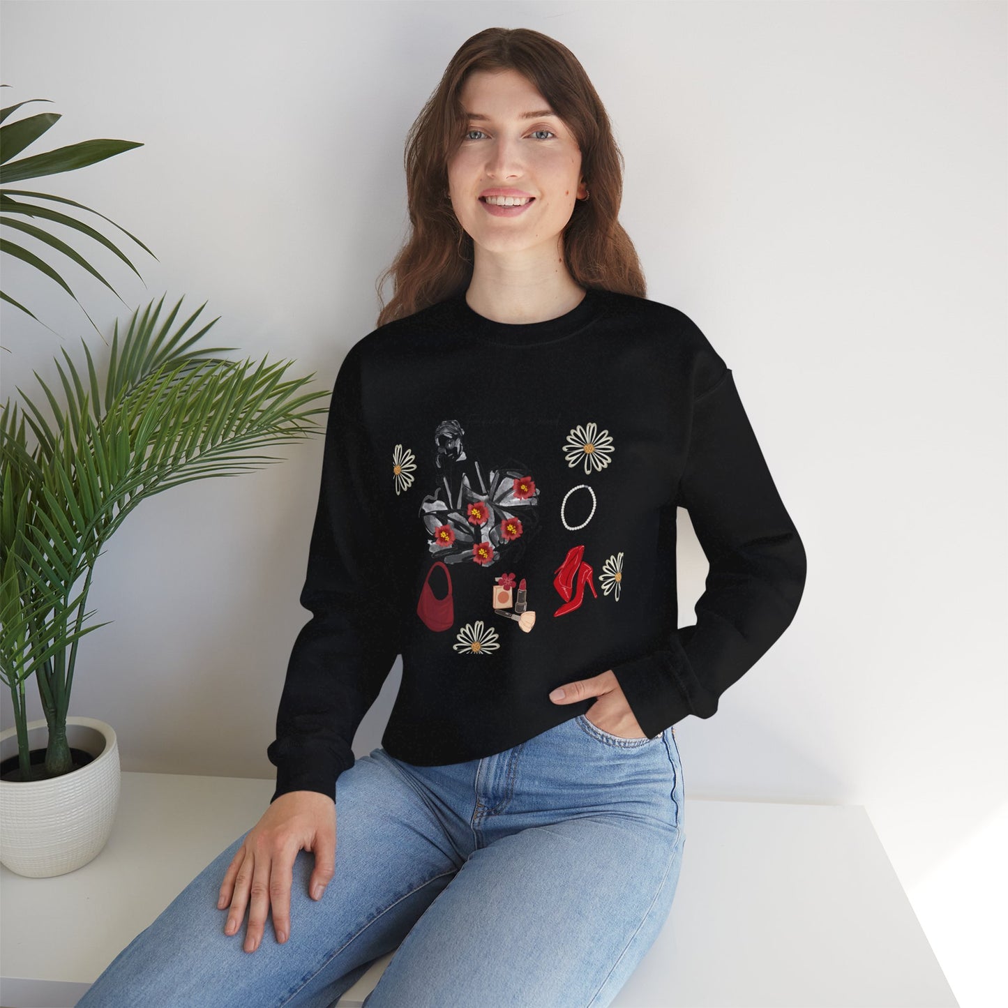 Fashion Illustration Sweatshirt - Modern Woman Style