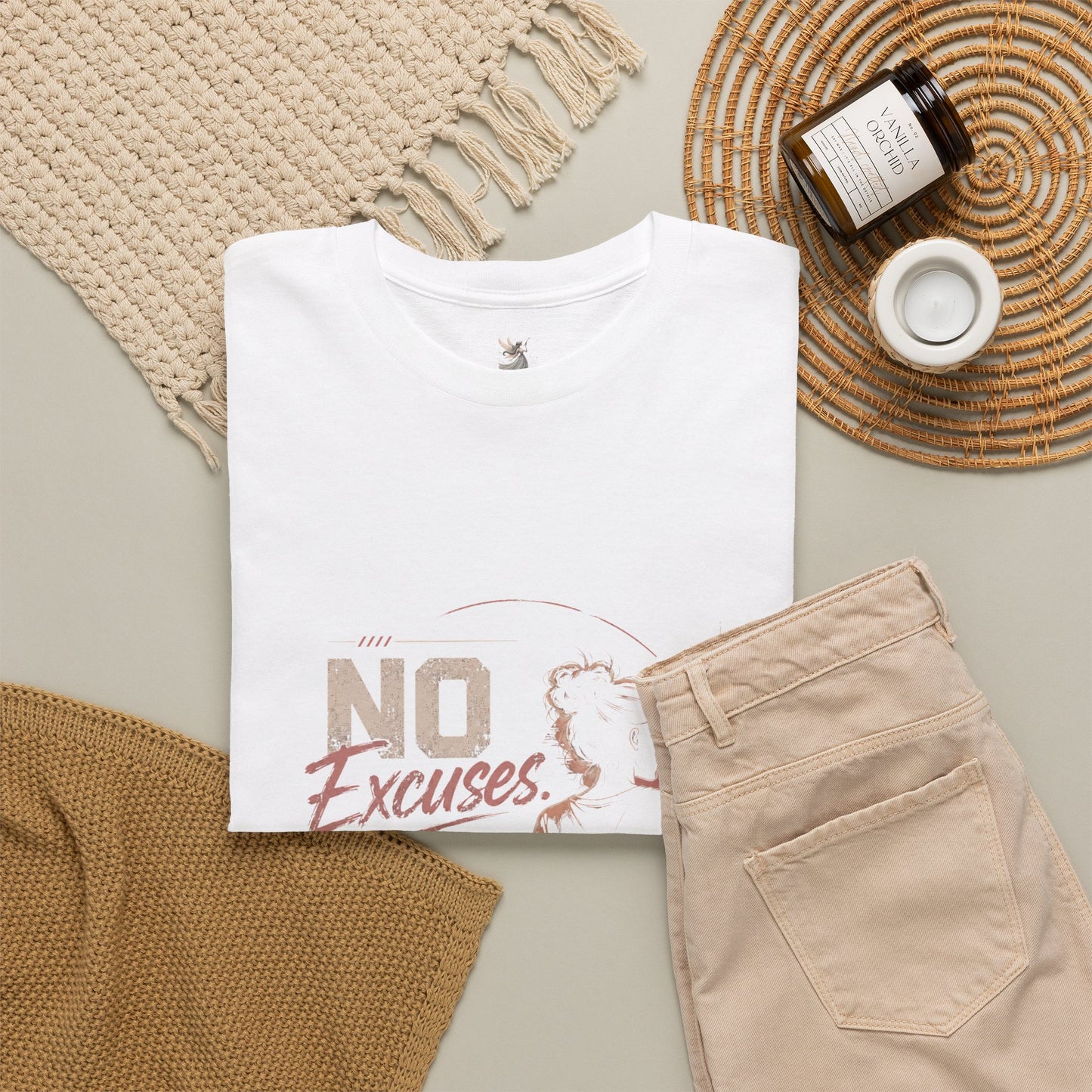 No Excuses No Regrets Tee | Motivational Graphic T-Shirt | Silhouette Design