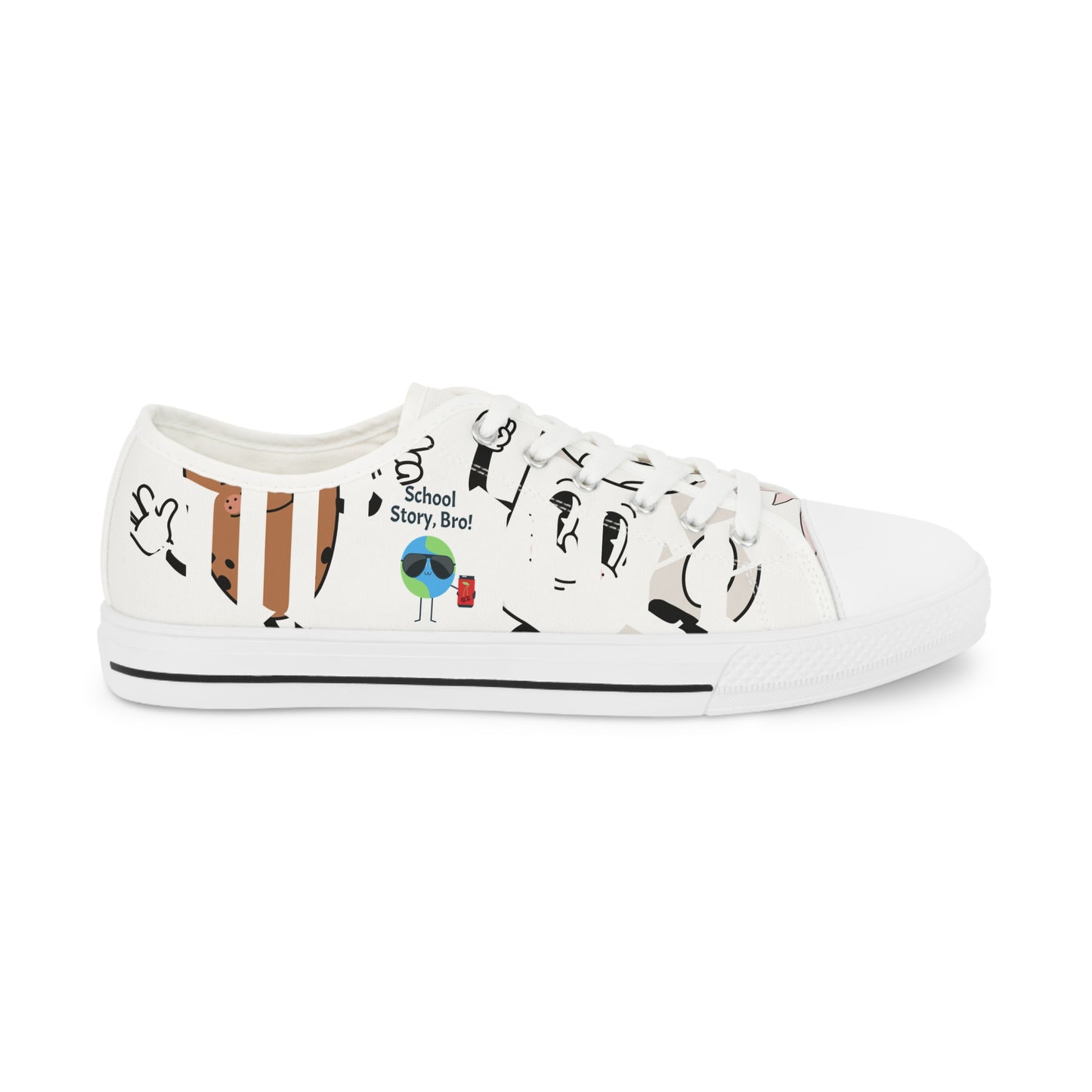 Playful Cartoon Sneakers for Men, Cute Low Top Shoes, Casual Footwear, Unique Gift for Teens, Fun Everyday Sneakers