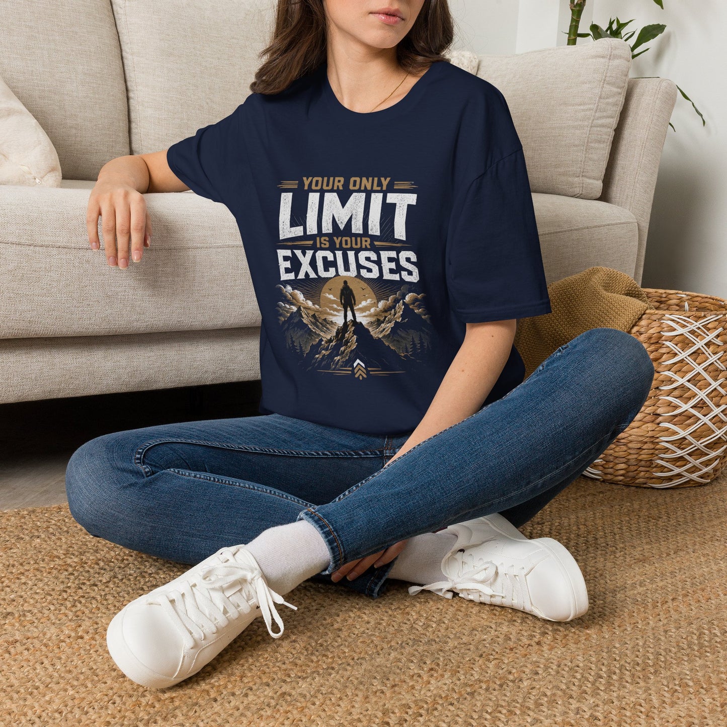 Your Only Limit Is Your Excuses T-Shirt | Motivational Quote Tee