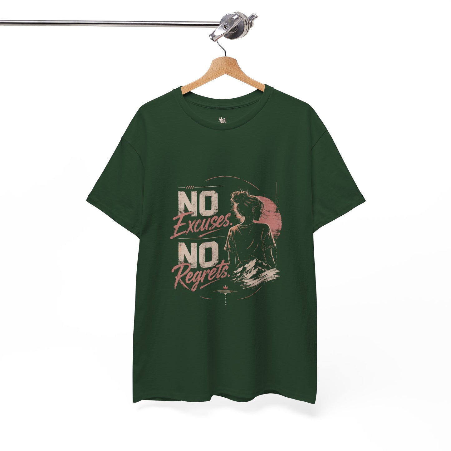 No Excuses No Regrets Tee | Motivational Graphic T-Shirt | Silhouette Design