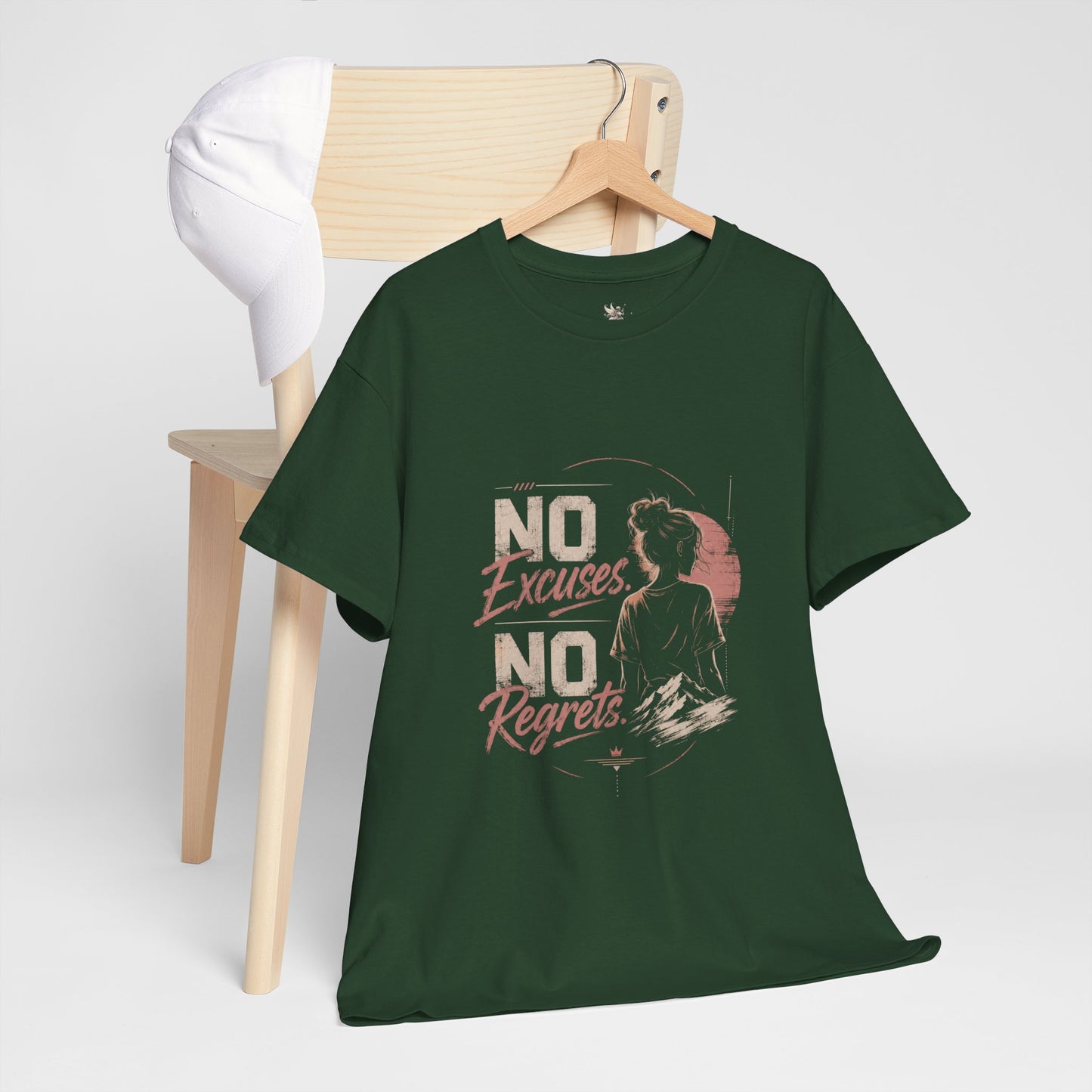 No Excuses No Regrets Tee | Motivational Graphic T-Shirt | Silhouette Design