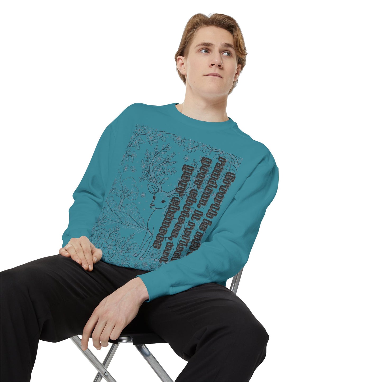 Whimsical Deer Sweatshirt | Cozy Casual Wear, Gift for Nature Lovers, Fall Fashion, Unique Artwork, Unisex Style