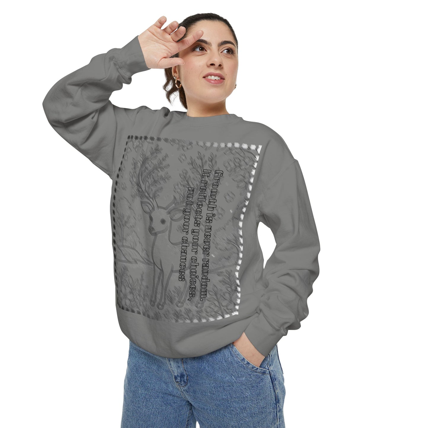 Stylish Unisex Sweatshirt with Deer Design, Cozy Autumn Loungewear, Gift for Him/Her, Perfect for Holidays, Nature Lovers