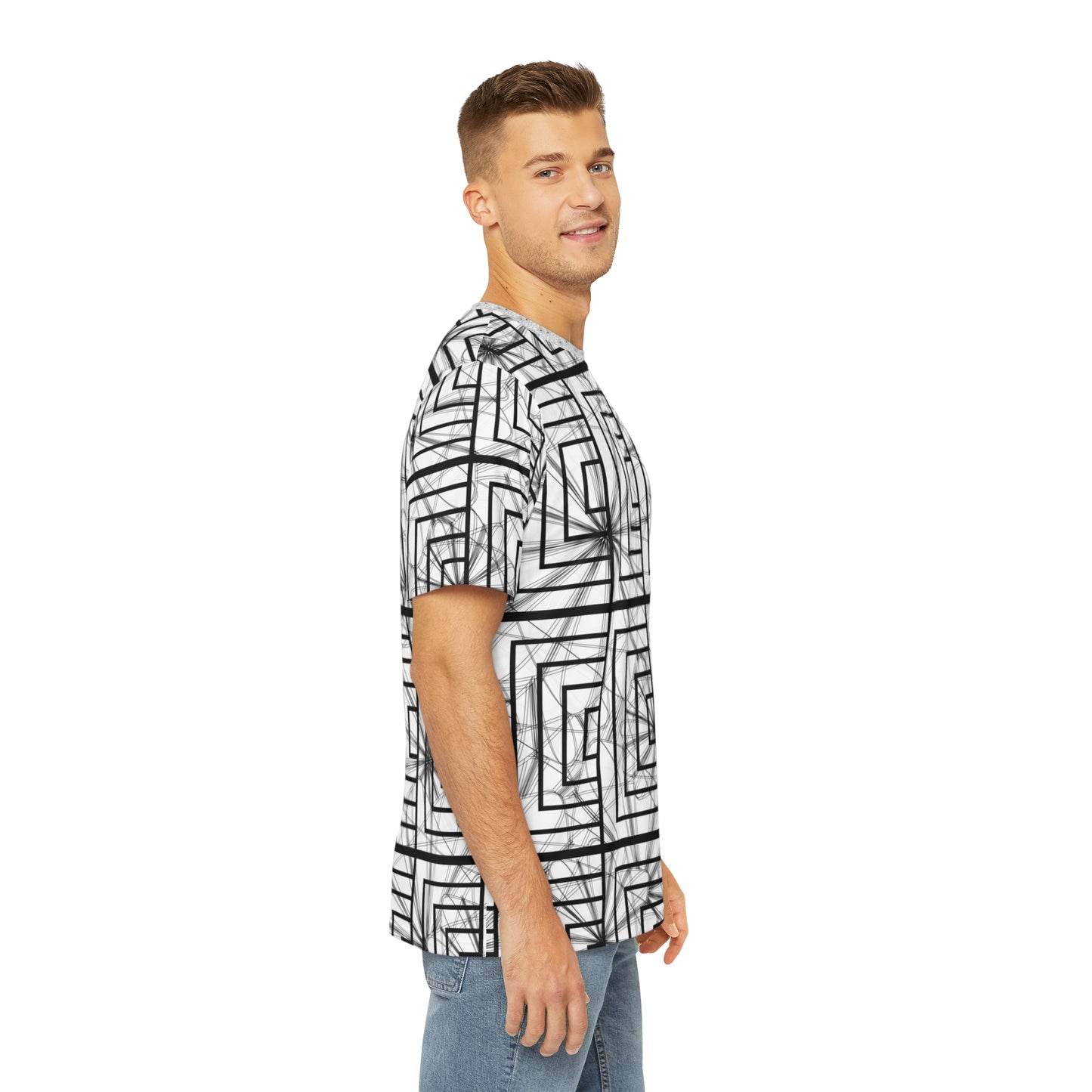 Stylish Abstract Floral Tee for Men, Casual Wear, Unique Gift, Graphic Tee, Summer Fashion, Trendy Polyester Shirt