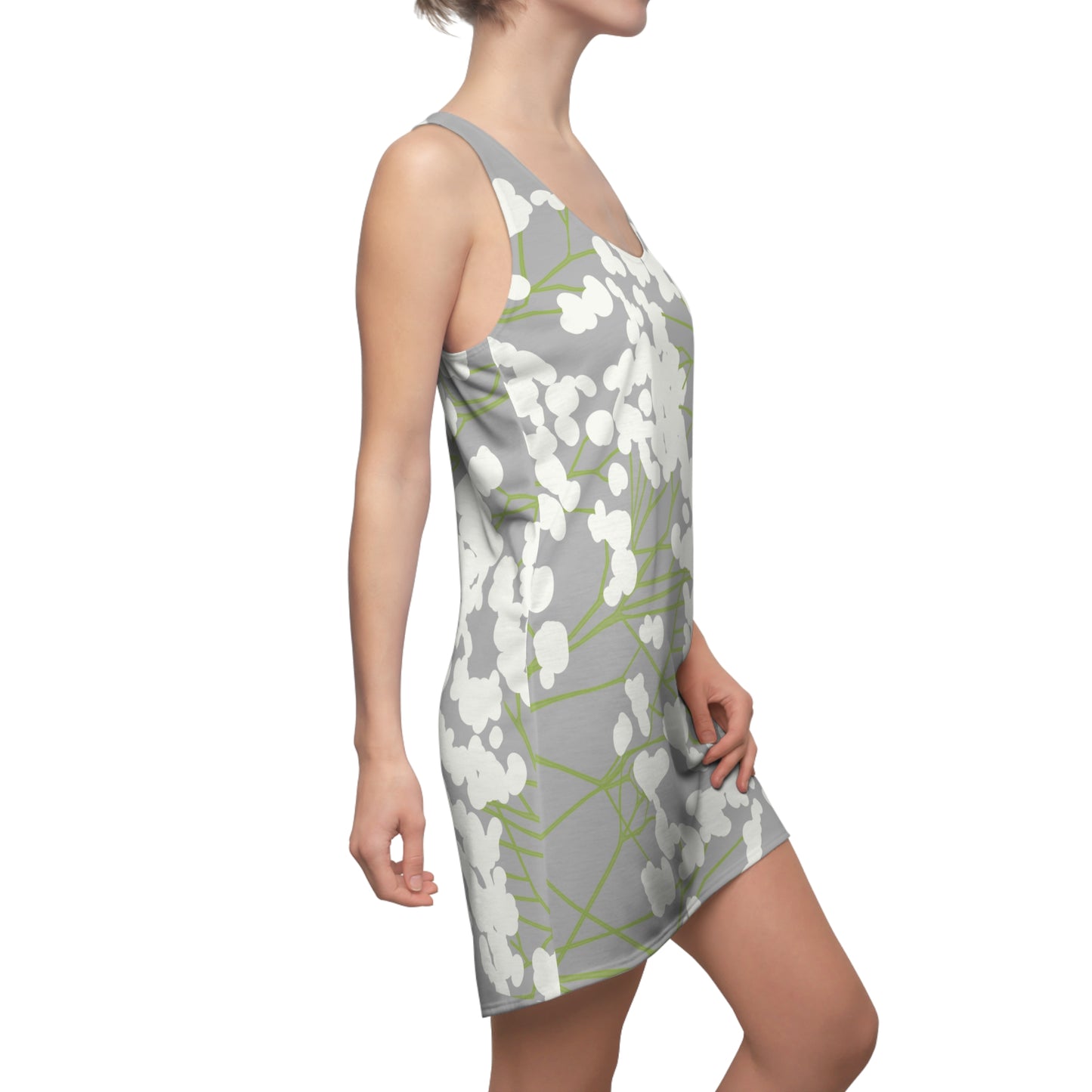 Chic Summer Floral Racerback Dress, Casual Dress, Beach Wear, Spring Fashion, Travel Outfit, Boho Style