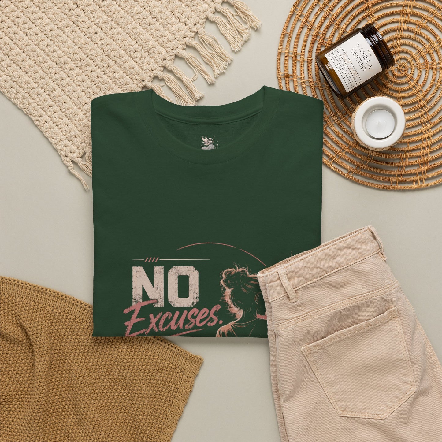 No Excuses No Regrets Tee | Motivational Graphic T-Shirt | Silhouette Design