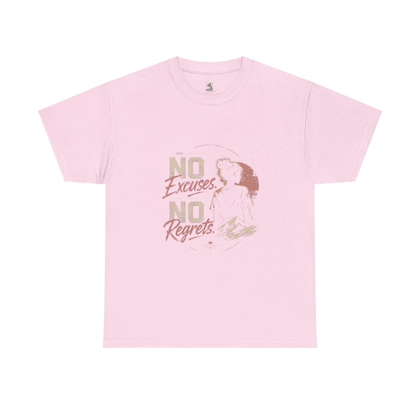 No Excuses No Regrets Tee | Motivational Graphic T-Shirt | Silhouette Design