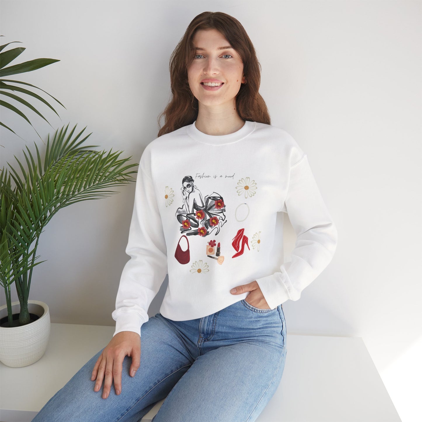 Fashion Illustration Sweatshirt - Modern Woman Style