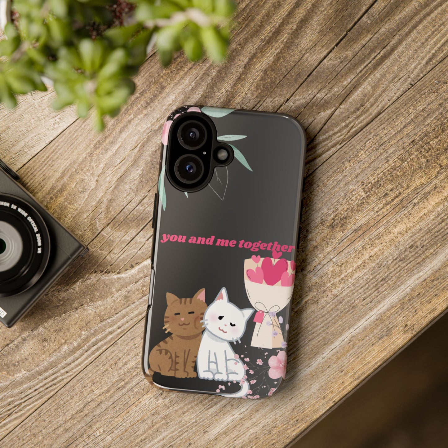 Cute Pet Phone Case, You and Me Together, Funny Cat Gifts, Animal Lover Accessory, Kawaii Case, Friendship Gift