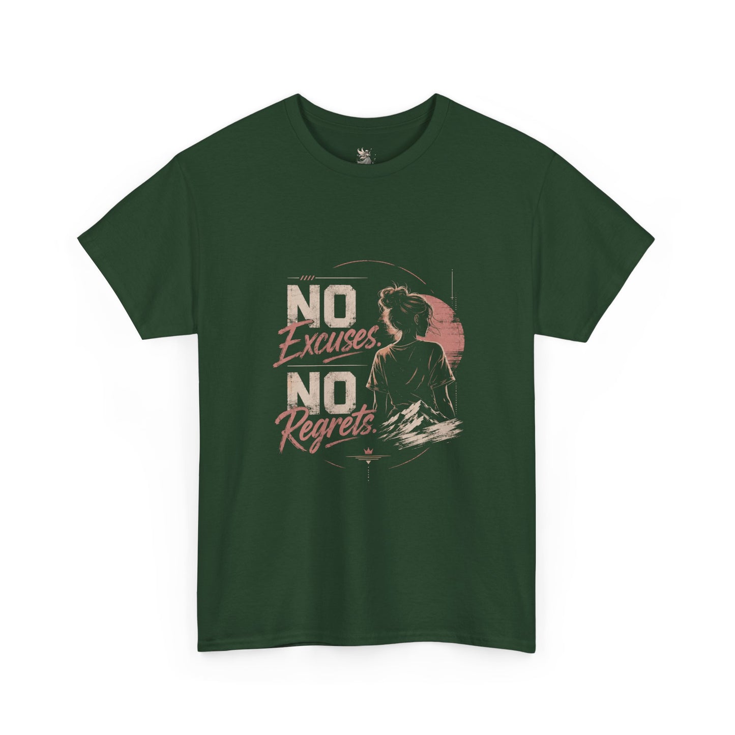 No Excuses No Regrets Tee | Motivational Graphic T-Shirt | Silhouette Design