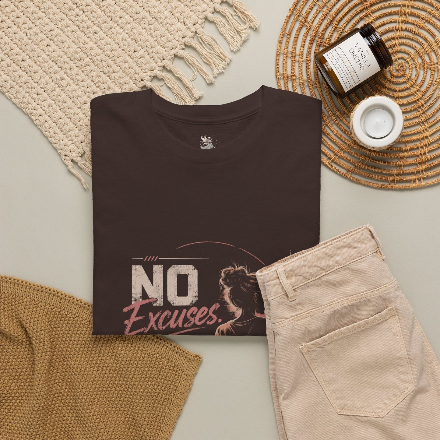 No Excuses No Regrets Tee | Motivational Graphic T-Shirt | Silhouette Design