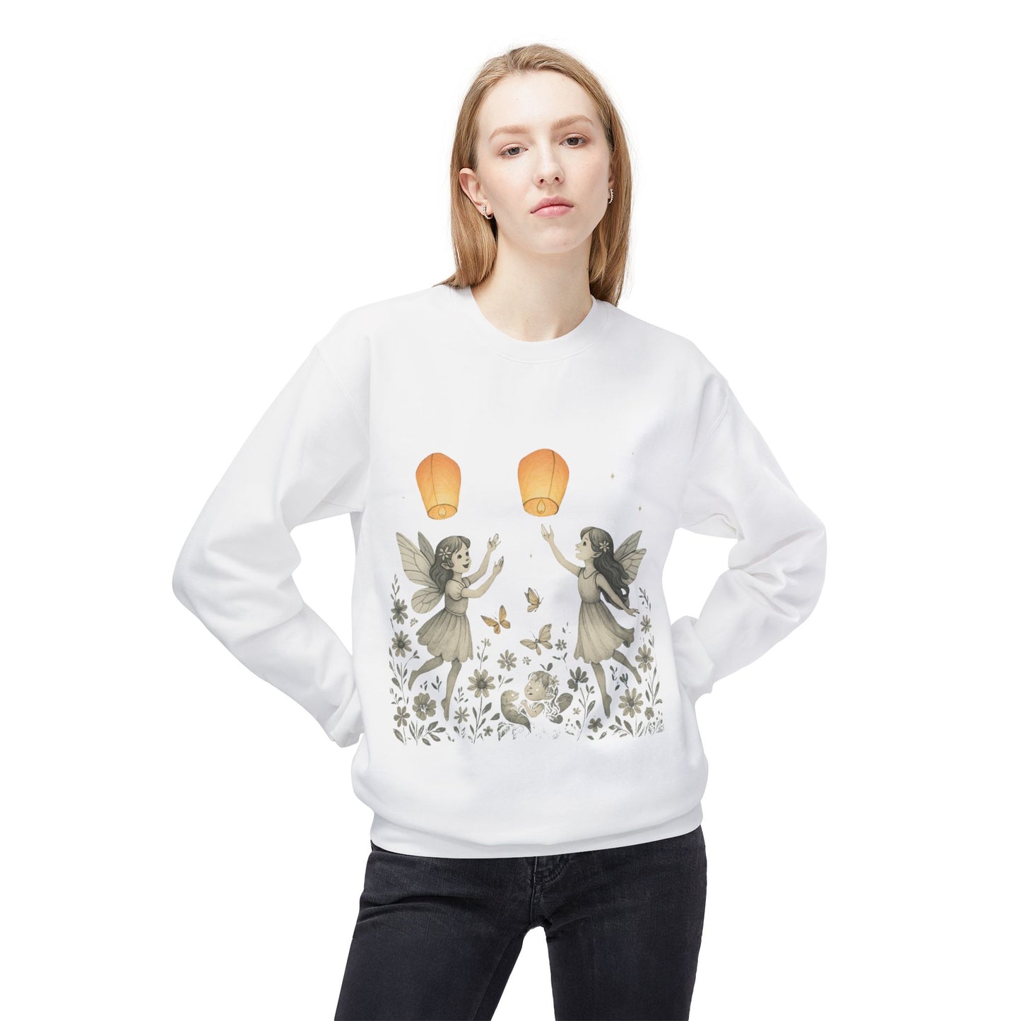 Fairy Dreams Crewneck Sweatshirt, Cozy Fleece Sweatshirt, Unisex Pullover, Fantasy Sweatshirt, Magical Gift, Boho Style