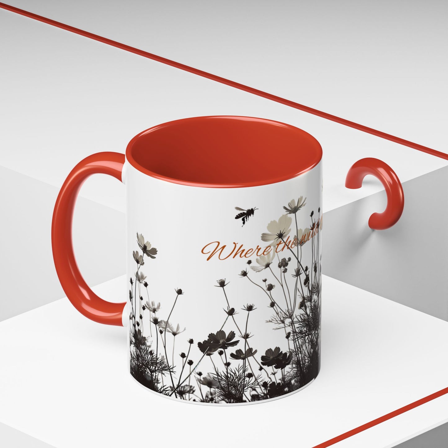 Floral Accent Coffee Mug