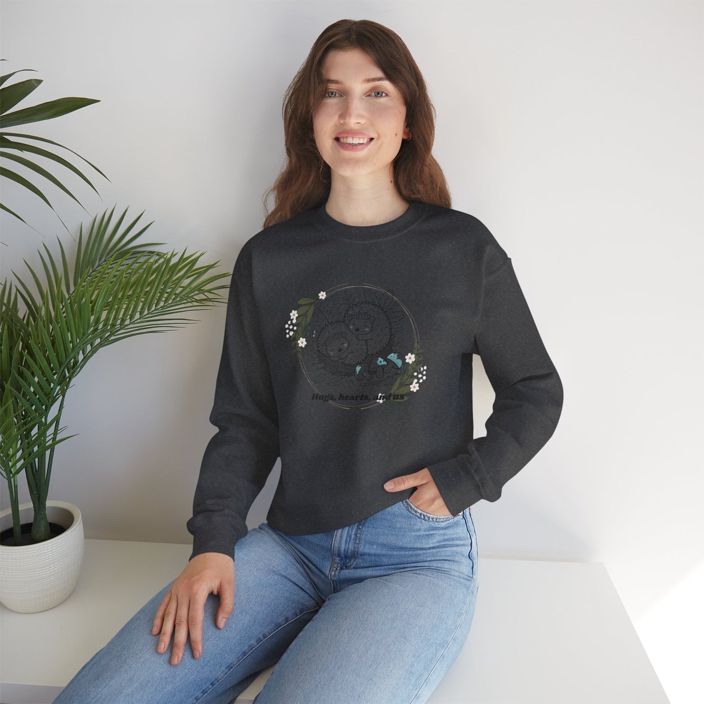 Hedgehog Sweatshirt - Valentine's Day Love Illustration