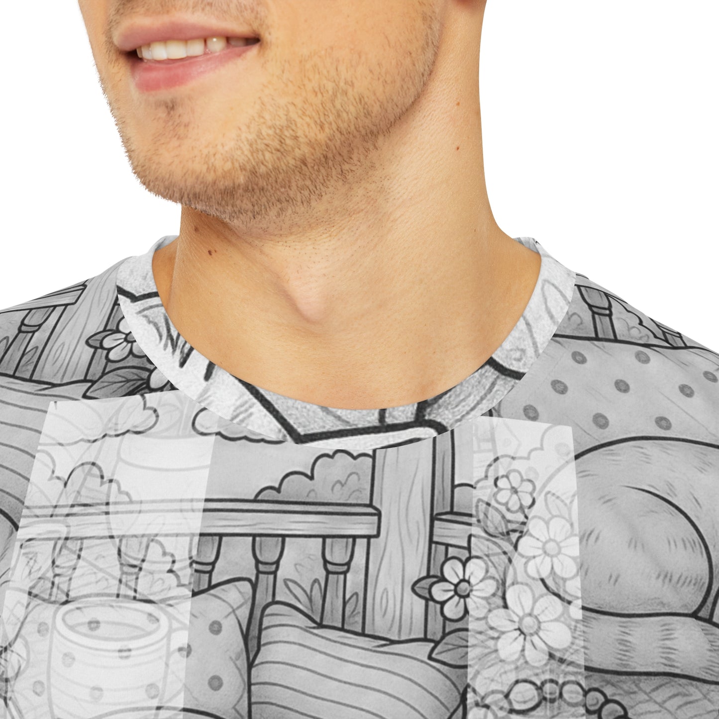 Men's Artistic Patterned Tee, Trendy Summer Shirt, Unique Graphic Tee, Casual Wear, Gift for Art Lovers, Vacation Outfit