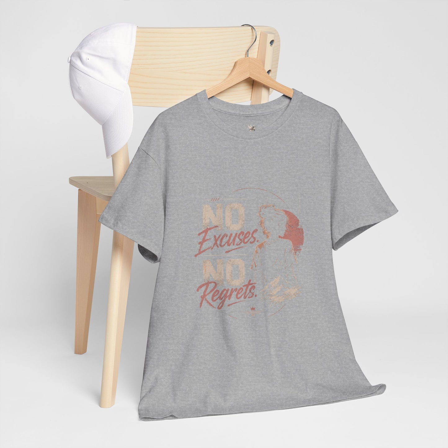 No Excuses No Regrets Tee | Motivational Graphic T-Shirt | Silhouette Design