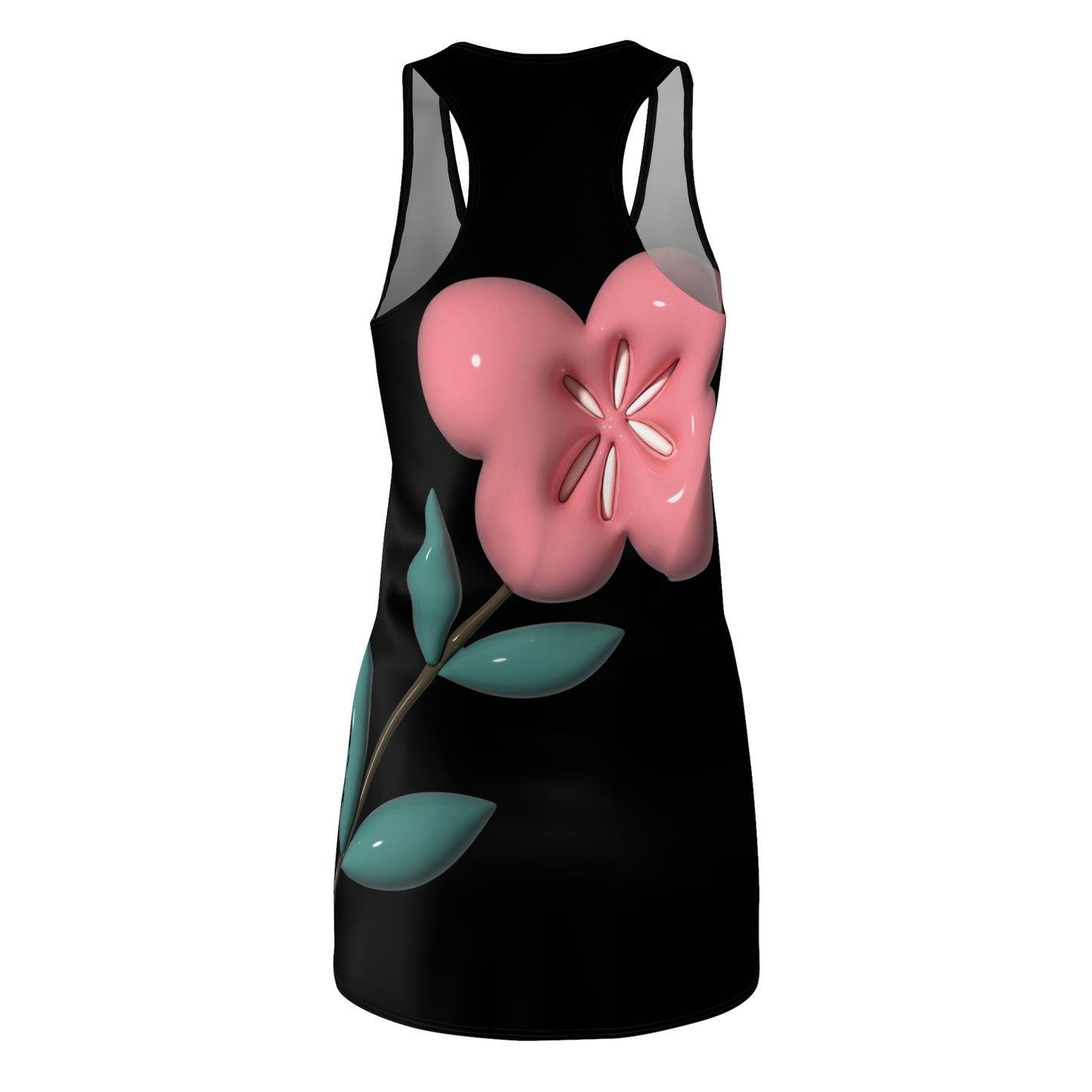 Pink Floral Illustration Racerback Dress | All-Over Print