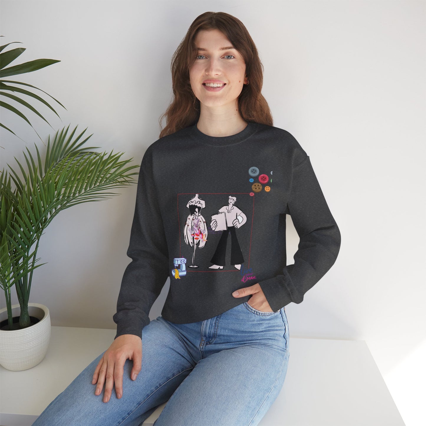 Chic Artistic Crewneck Sweatshirt - Unique Graphic Art, Cozy Gift for Art Lovers, Stylish Layering for Any Occasion, Trendy Sweatshirt
