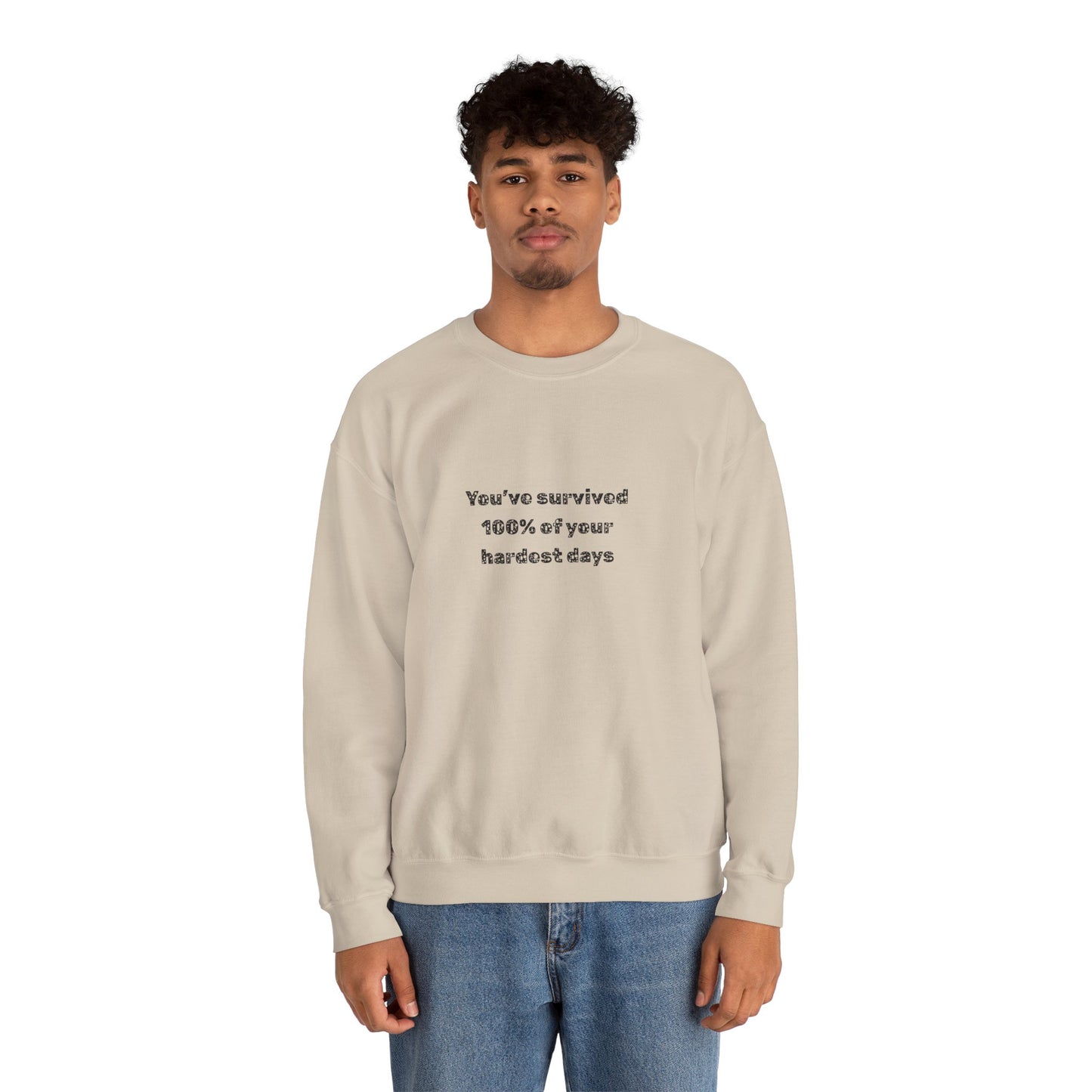 Minimalist Chest Quote Sweatshirt | Subtle Typographic Design