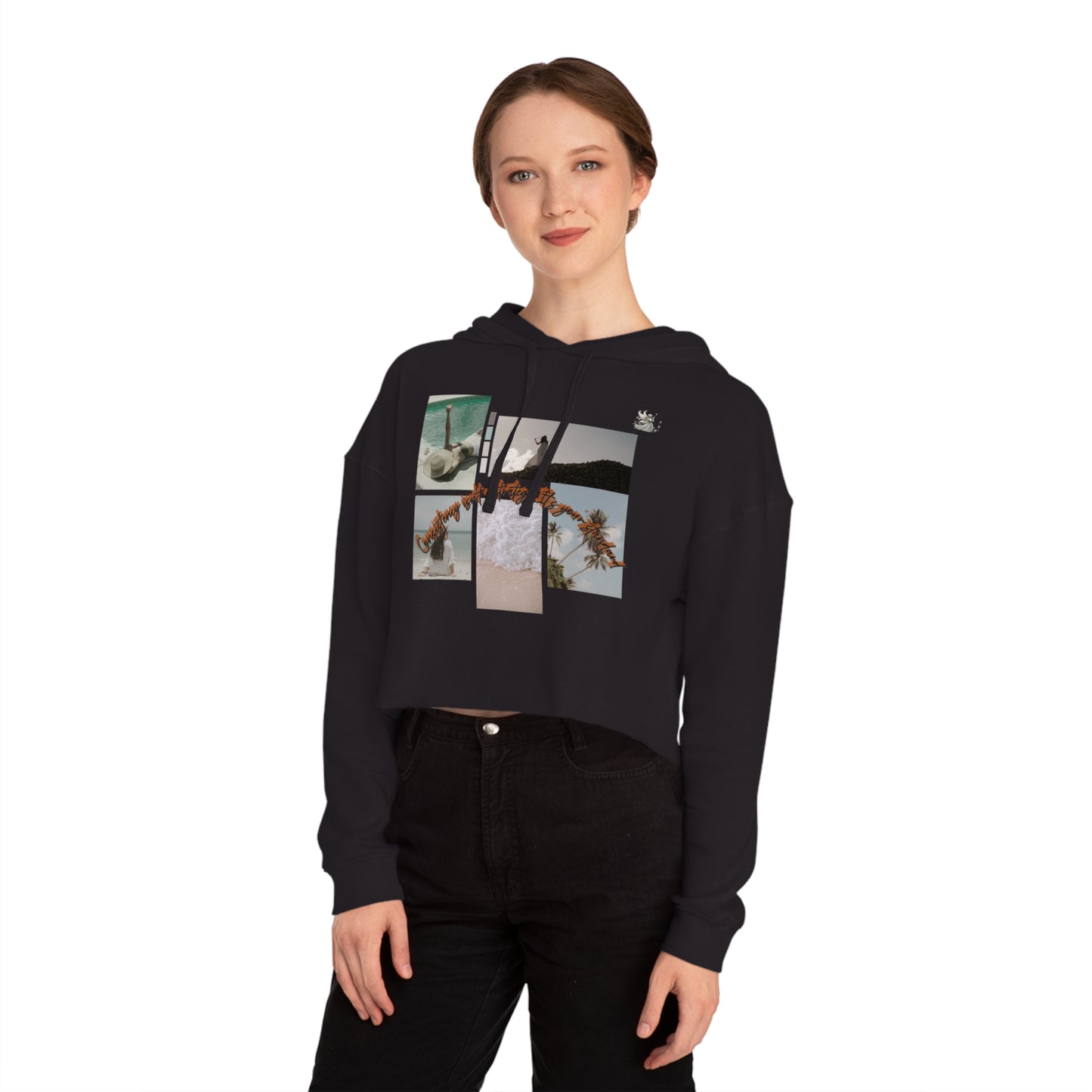 Stylish Cropped Hoodie, Casual Summer Fashion, Gift for Beach Lovers, Trendy Outfit, Women's Streetwear