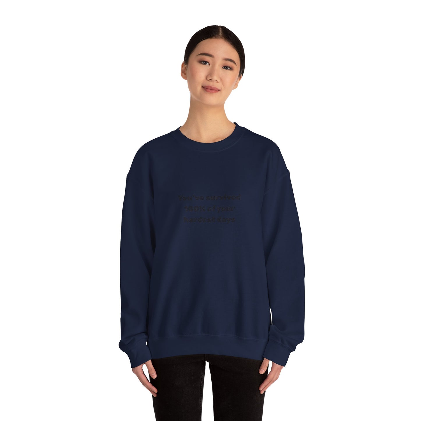 Minimalist Chest Quote Sweatshirt | Subtle Typographic Design