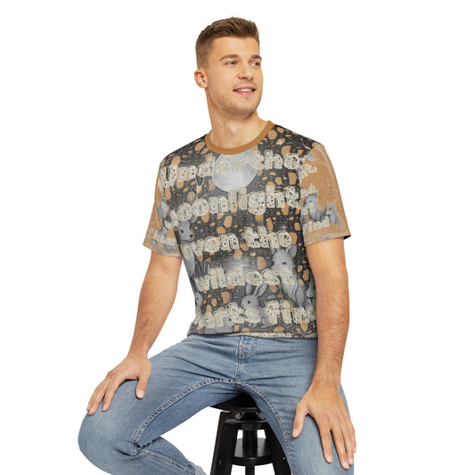 Moonlit Woodland Men's Tee, Nature-Themed Shirt, Peaceful Graphic Tee, Perfect for Outdoor Lovers, Unique Gift for Animal Enthusiasts