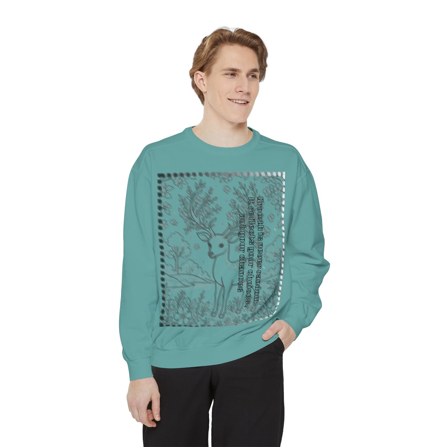 Stylish Unisex Sweatshirt with Deer Design, Cozy Autumn Loungewear, Gift for Him/Her, Perfect for Holidays, Nature Lovers
