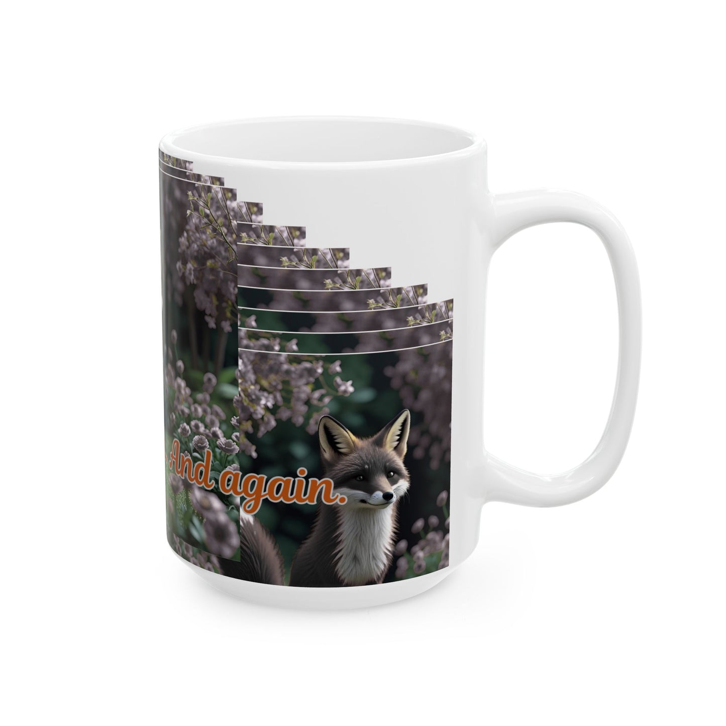Whimsical Fox Ceramic Mug with Inspirational Quote, Cute Gift for Animal Lovers, Coffee Tea Cup, Nature Lover's Mug, Unique Home Decor