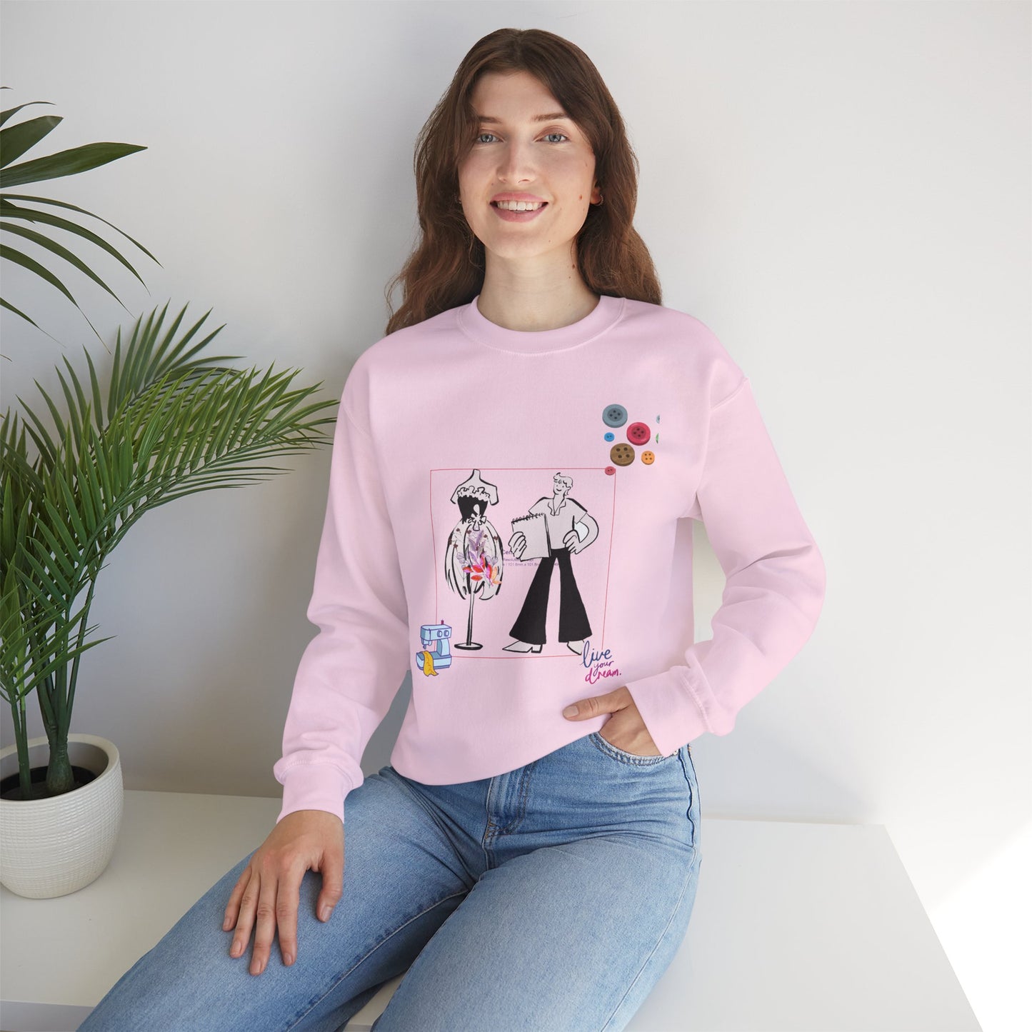 Chic Artistic Crewneck Sweatshirt - Unique Graphic Art, Cozy Gift for Art Lovers, Stylish Layering for Any Occasion, Trendy Sweatshirt