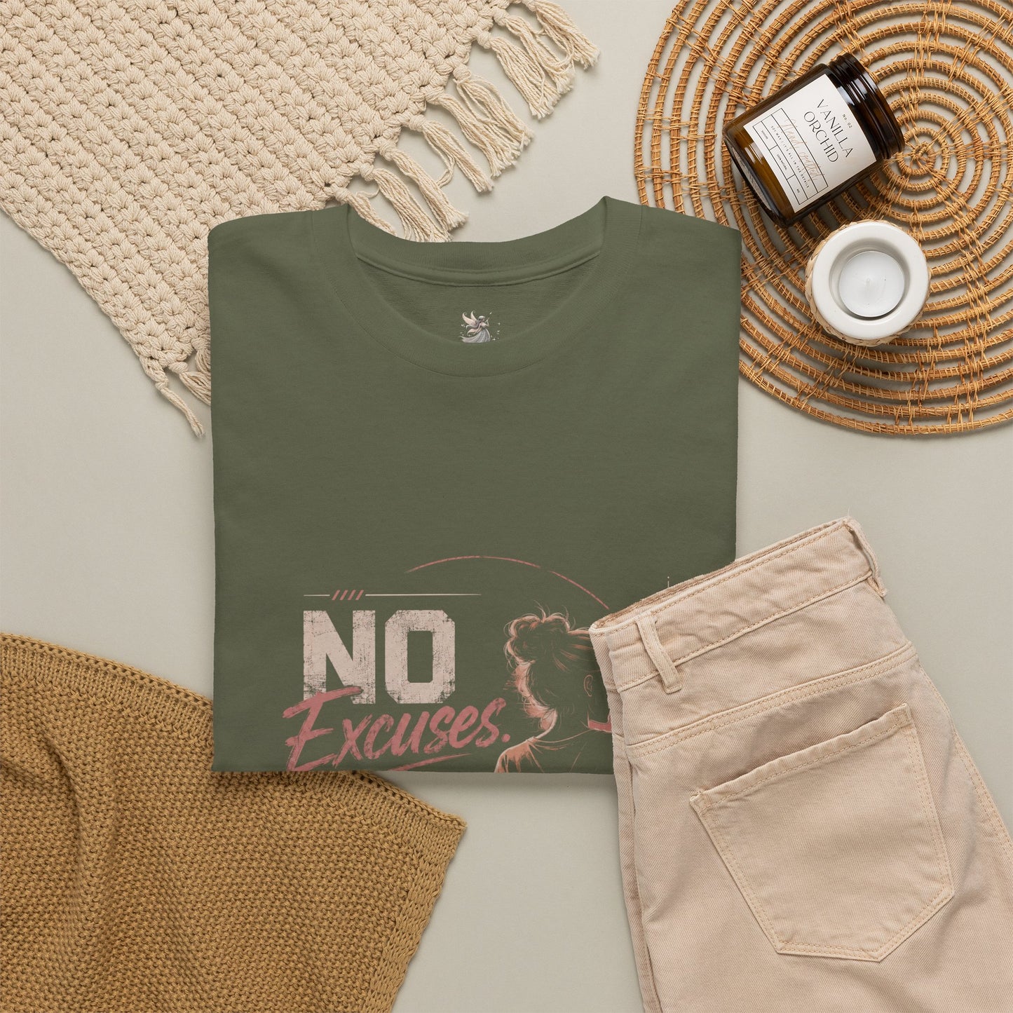 No Excuses No Regrets Tee | Motivational Graphic T-Shirt | Silhouette Design