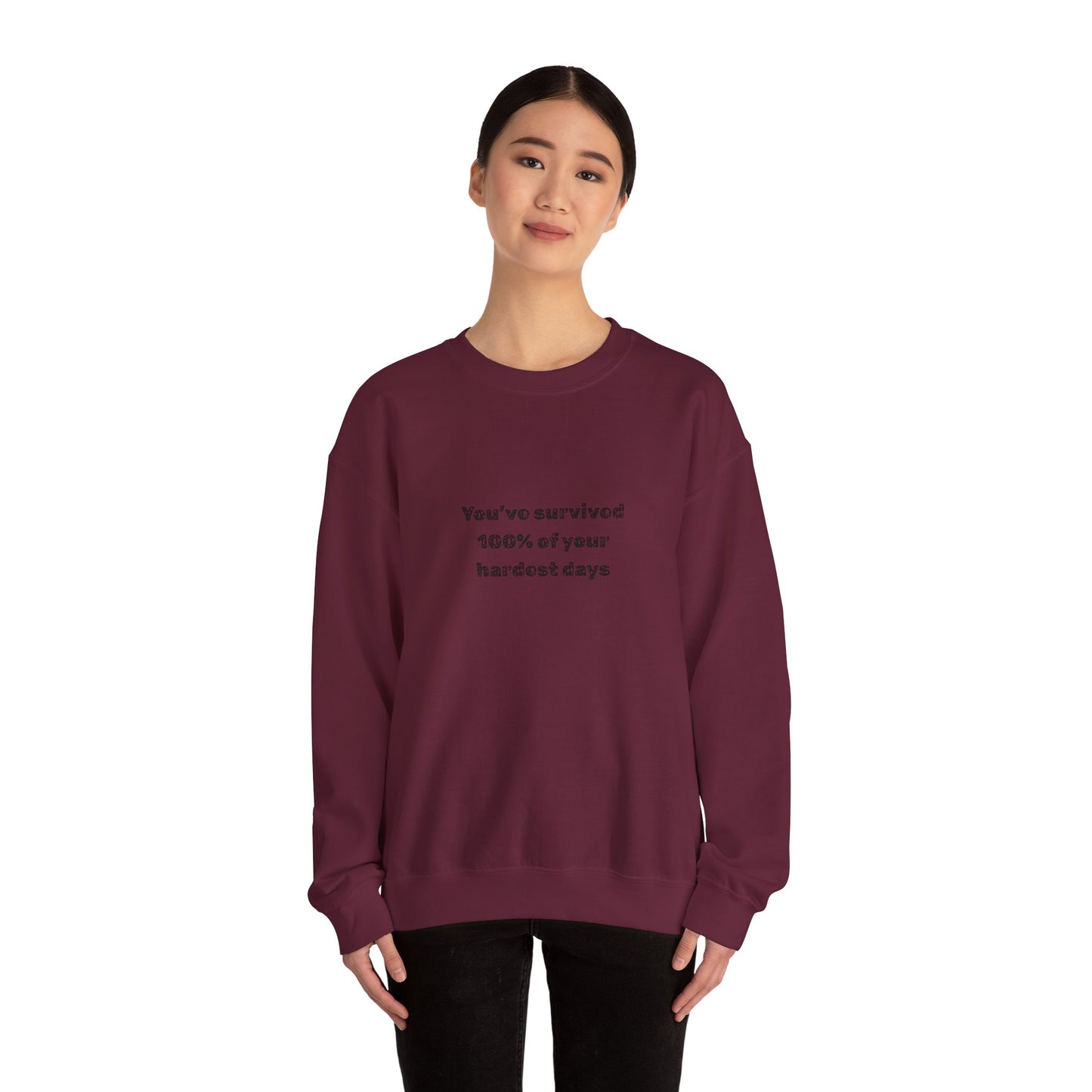 Minimalist Chest Quote Sweatshirt | Subtle Typographic Design