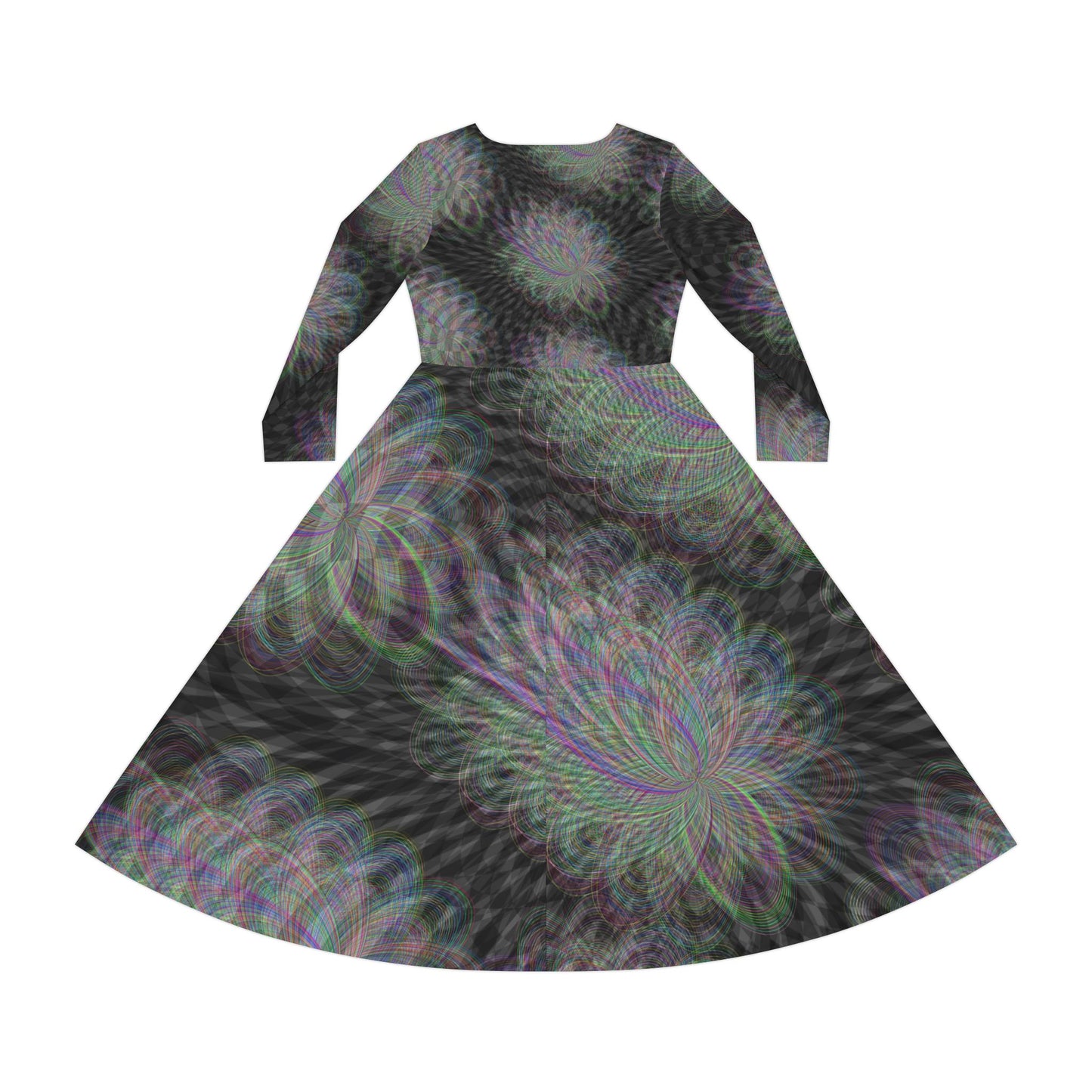 Chic Psychedelic Women's Long Sleeve Dance Dress, Perfect for Parties, Festivals, Special Occasions, Dance Events, Boho Style