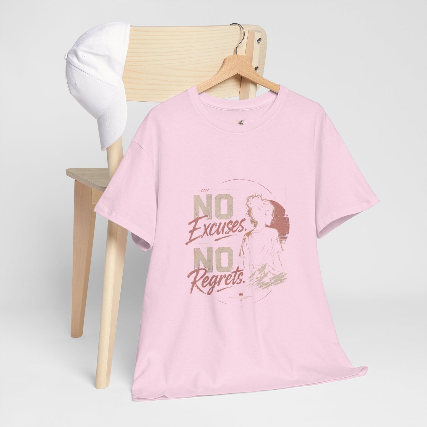 No Excuses No Regrets Tee | Motivational Graphic T-Shirt | Silhouette Design