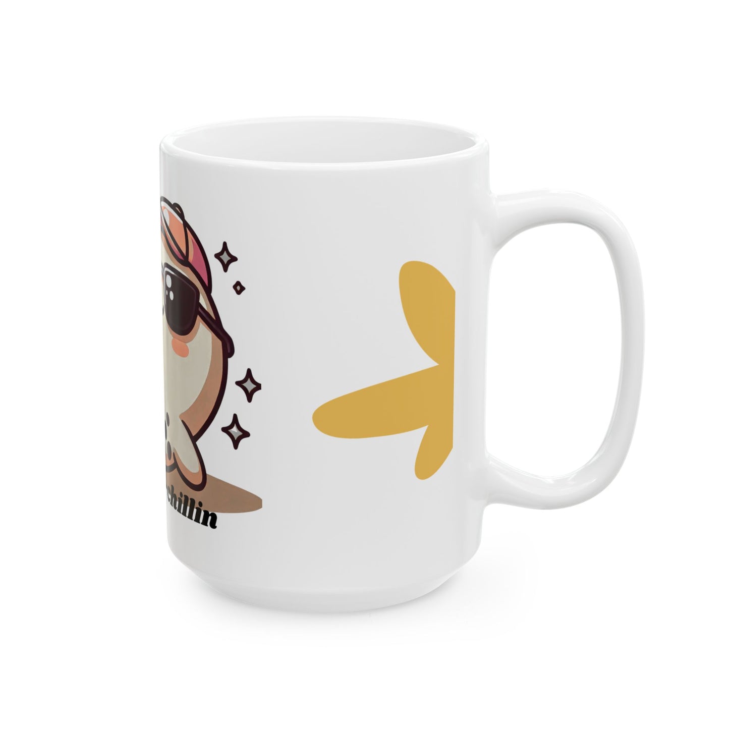 Cute Cha-Cha-Chillin Ceramic Mug, Funny Coffee Cup, Bubble Tea Lover Gift, Kawaii Drinkware, Quirky Mug