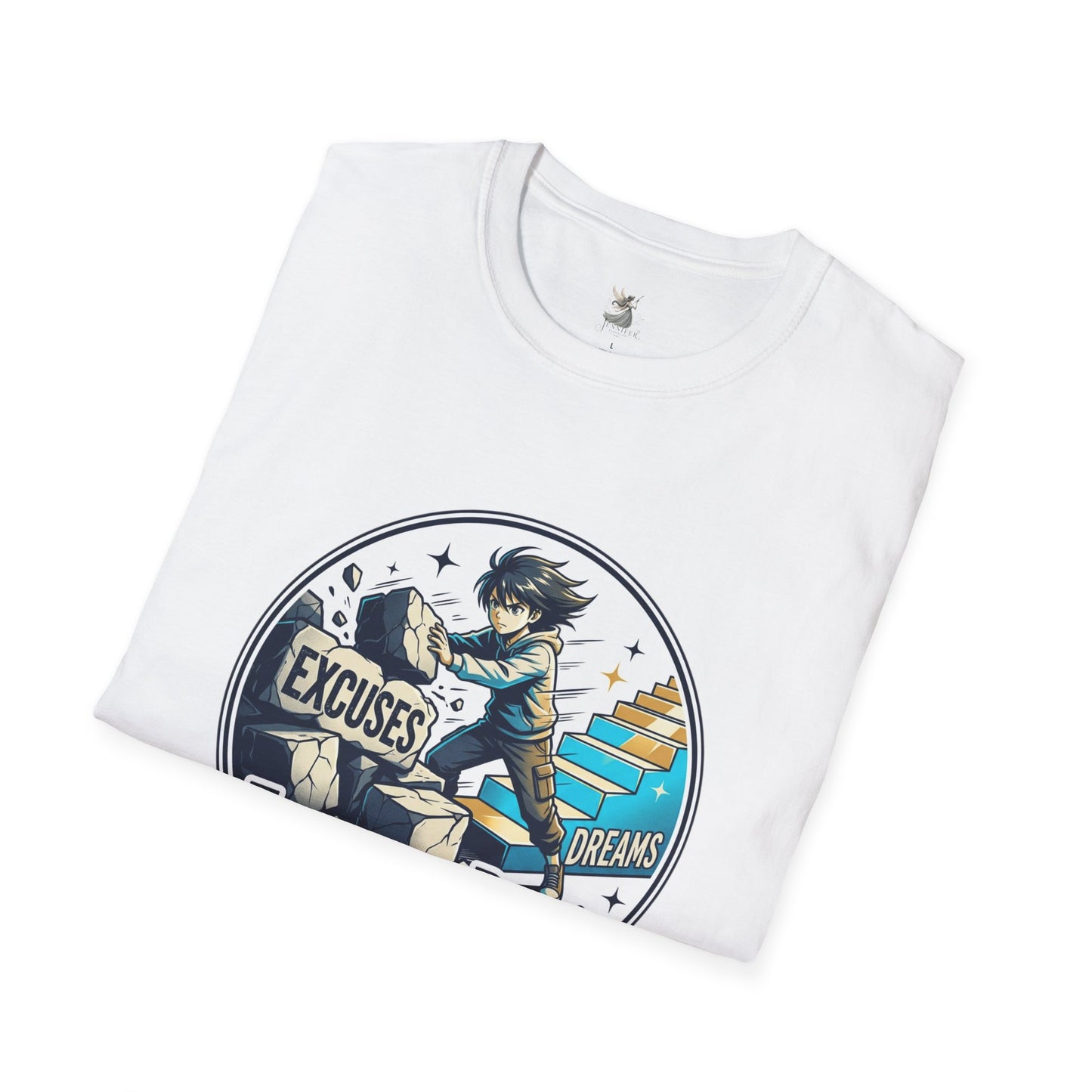 Excuses Don't Build Dreams T-Shirt — Motivational Skateboard Graphic Tee
