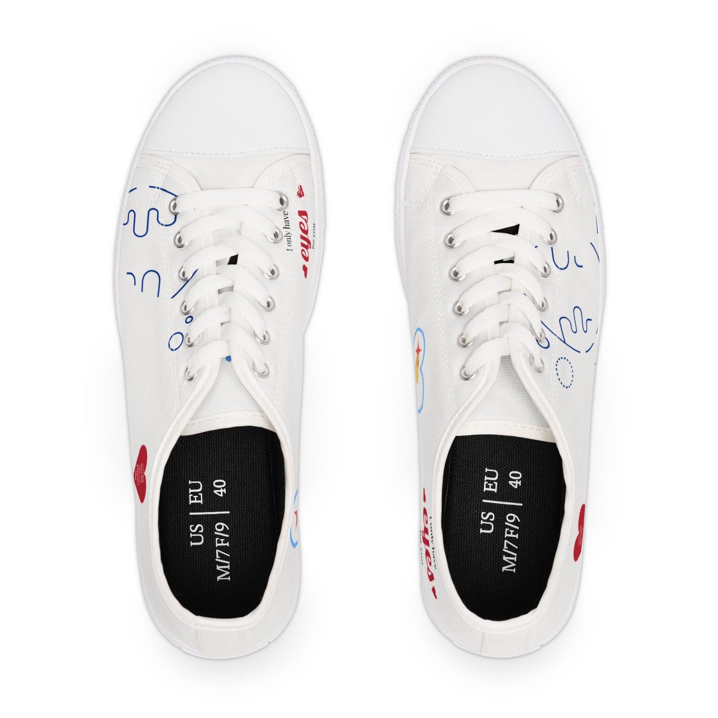 Colorful Artistic Low Top Sneakers, Casual Footwear, Trendy Sneakers, Unique Canvas Shoes, Spring/Summer Fashion