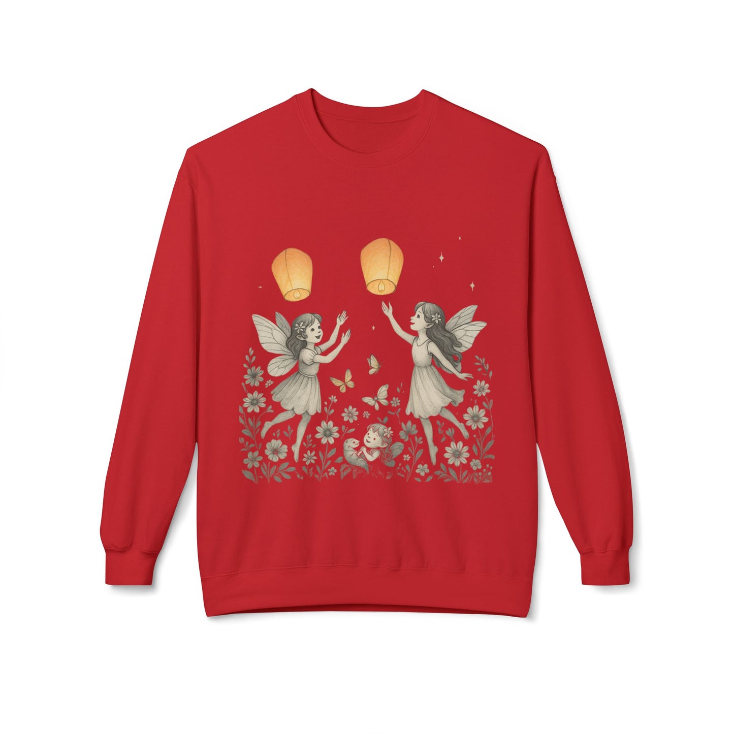 Fairy Dreams Crewneck Sweatshirt, Cozy Fleece Sweatshirt, Unisex Pullover, Fantasy Sweatshirt, Magical Gift, Boho Style