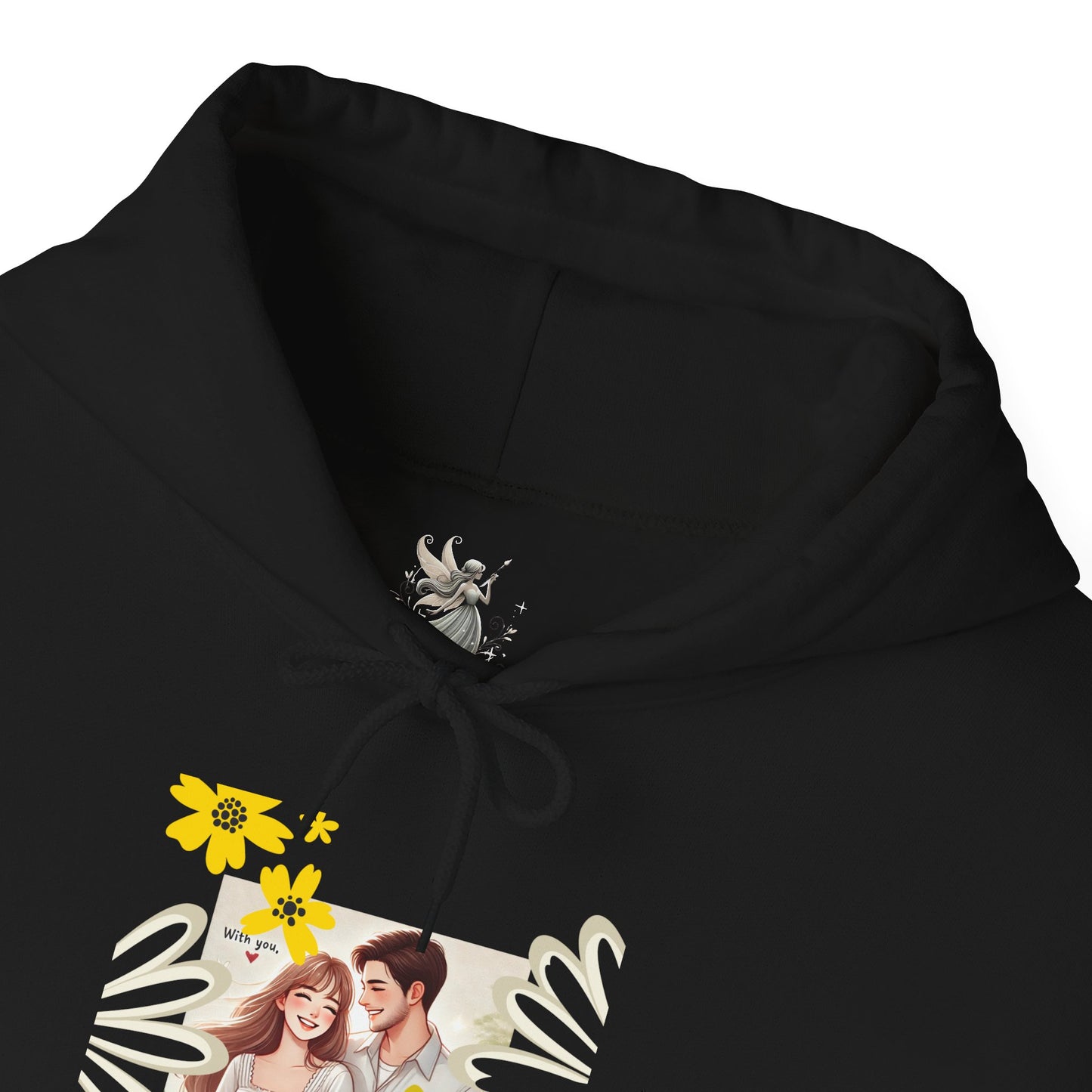 Romantic Couple Hooded Sweatshirt, Cozy Sweatshirts, Couple Gift, Valentine's Day Hoodie, Unisex Hooded Sweatshirt, Floral Hoodies
