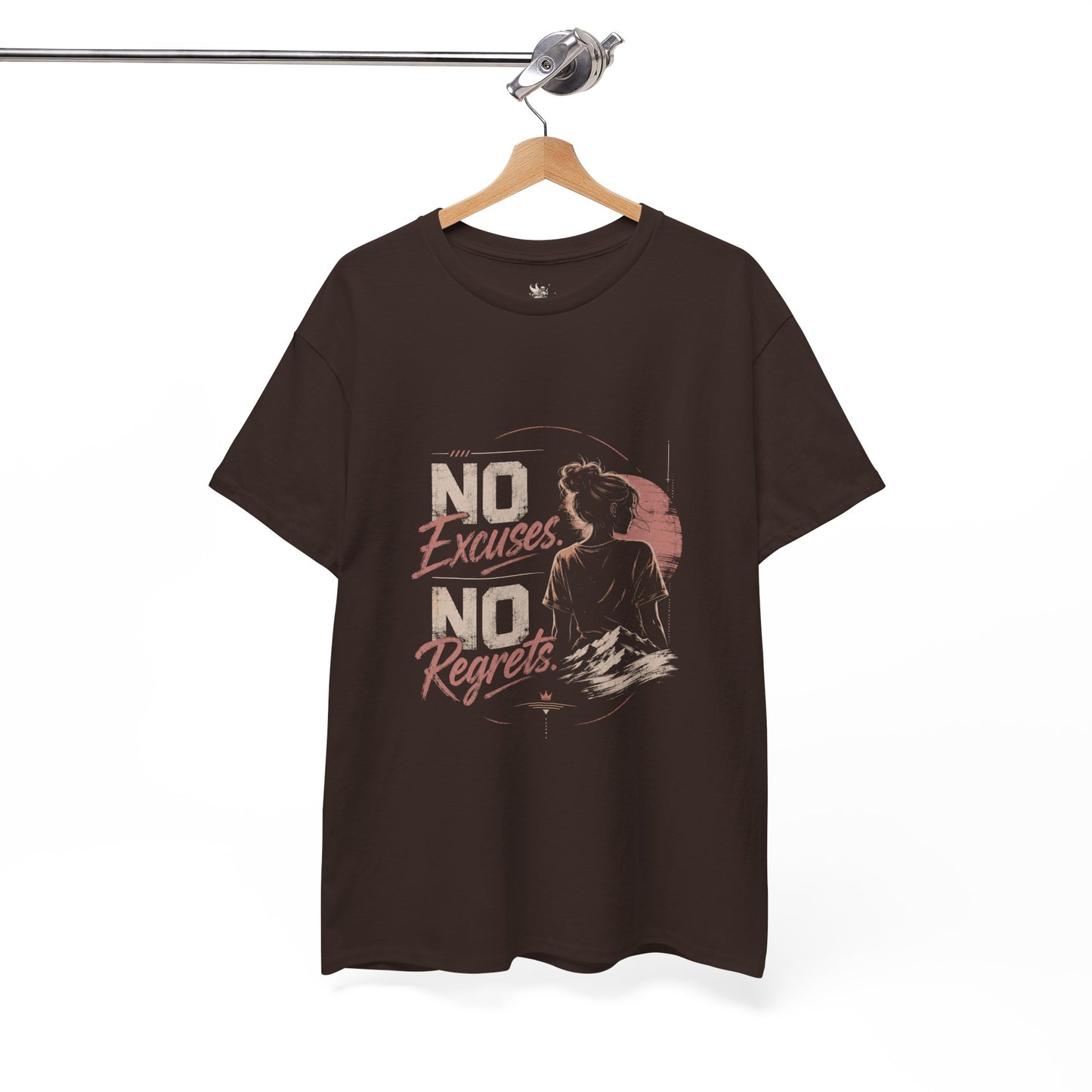 No Excuses No Regrets Tee | Motivational Graphic T-Shirt | Silhouette Design