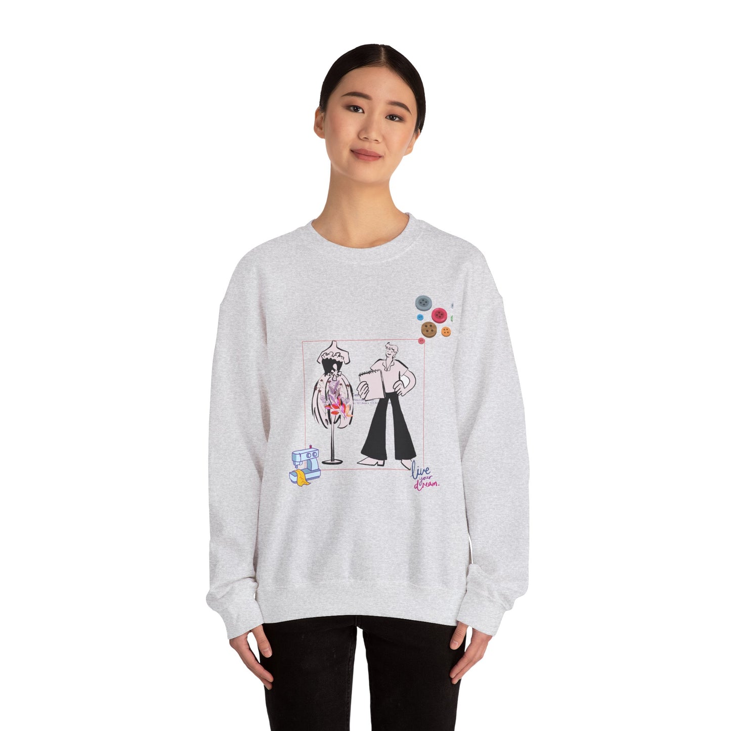 Chic Artistic Crewneck Sweatshirt - Unique Graphic Art, Cozy Gift for Art Lovers, Stylish Layering for Any Occasion, Trendy Sweatshirt