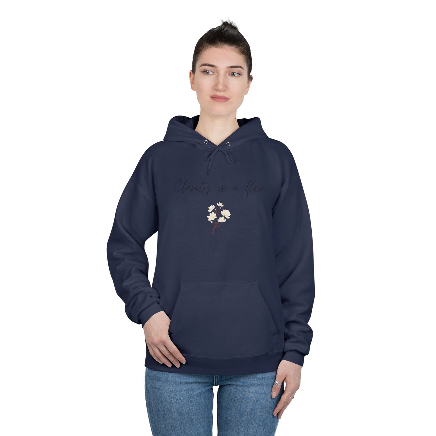 Charity Is a Flower Hoodie — Minimal Floral Charity Quote Pullover