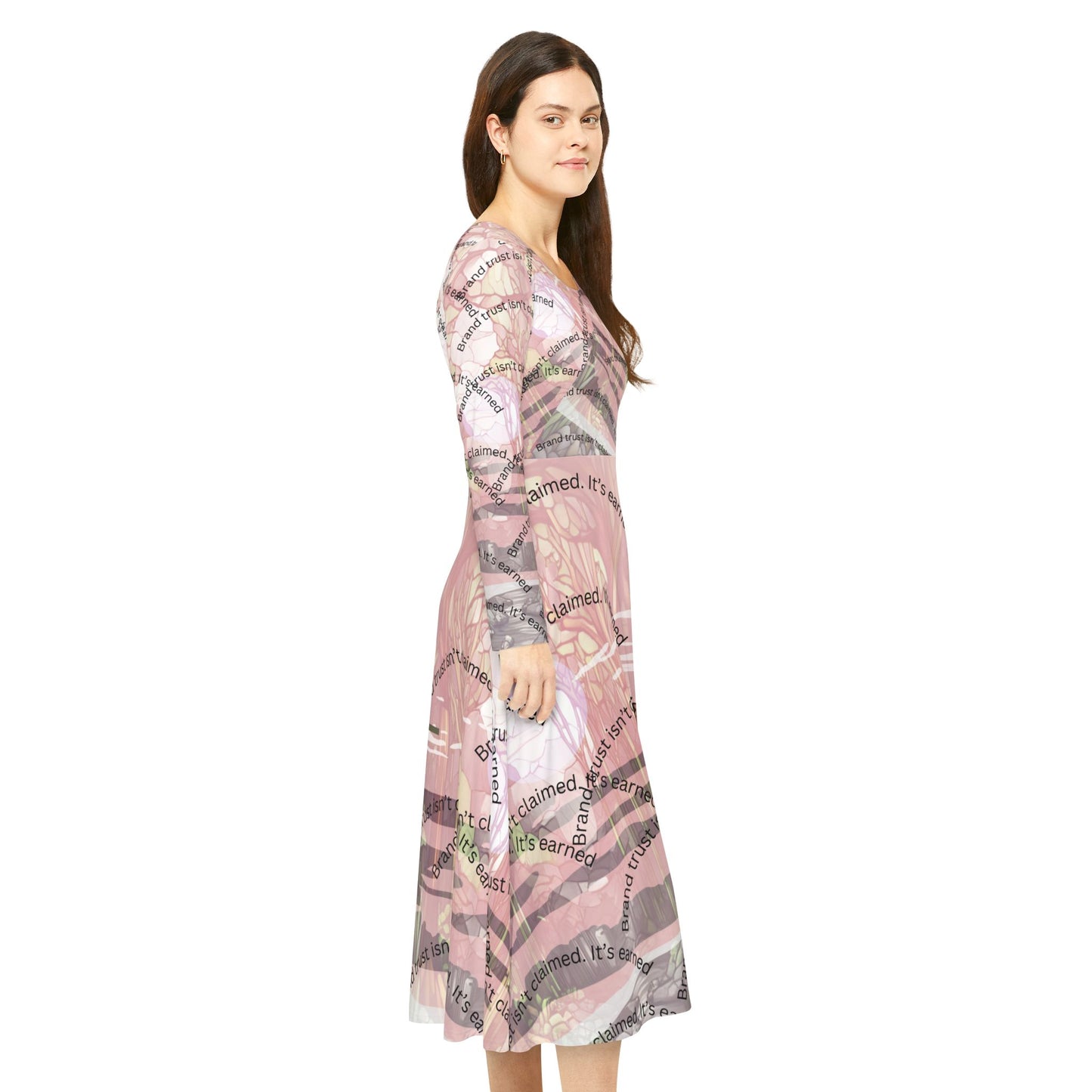 Women's Long Sleeve Dance Dress, Whimsical Floral Dance Outfit, Bohemian Dress, Ideal for Performances, Spring Parties, Dance Recitals
