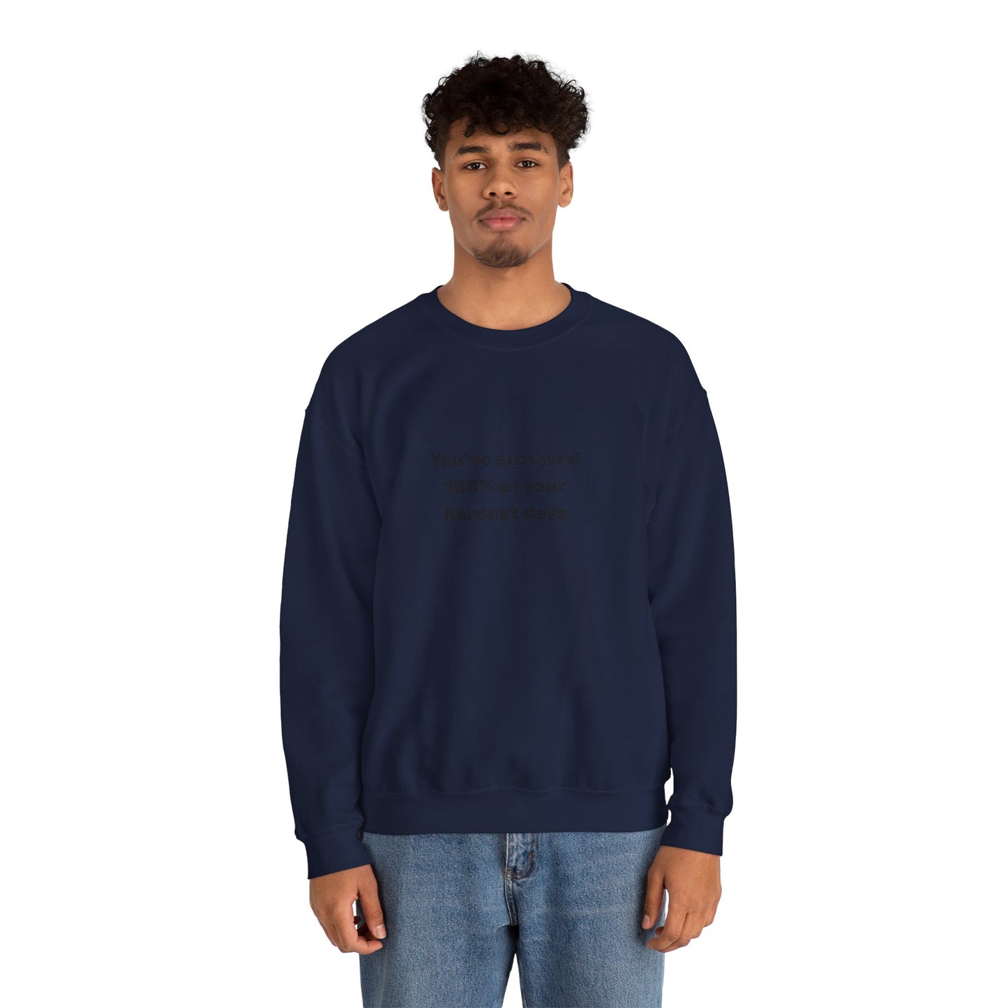 Minimalist Chest Quote Sweatshirt | Subtle Typographic Design