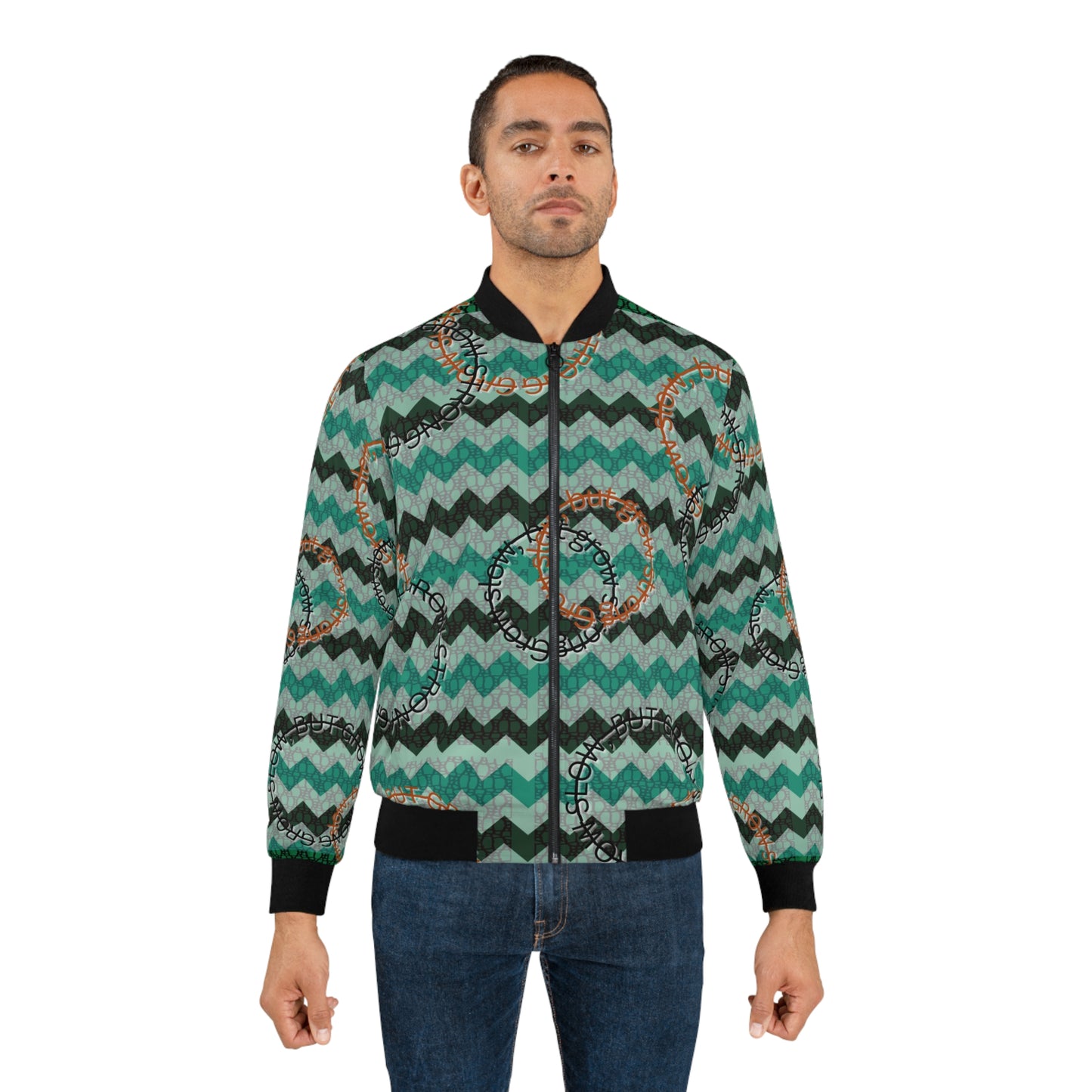 Stylish Men's Bomber Jacket, Casual Outerwear, Trendy Fashion, Spring Layering, Gift for Him, Unique Graphic Design